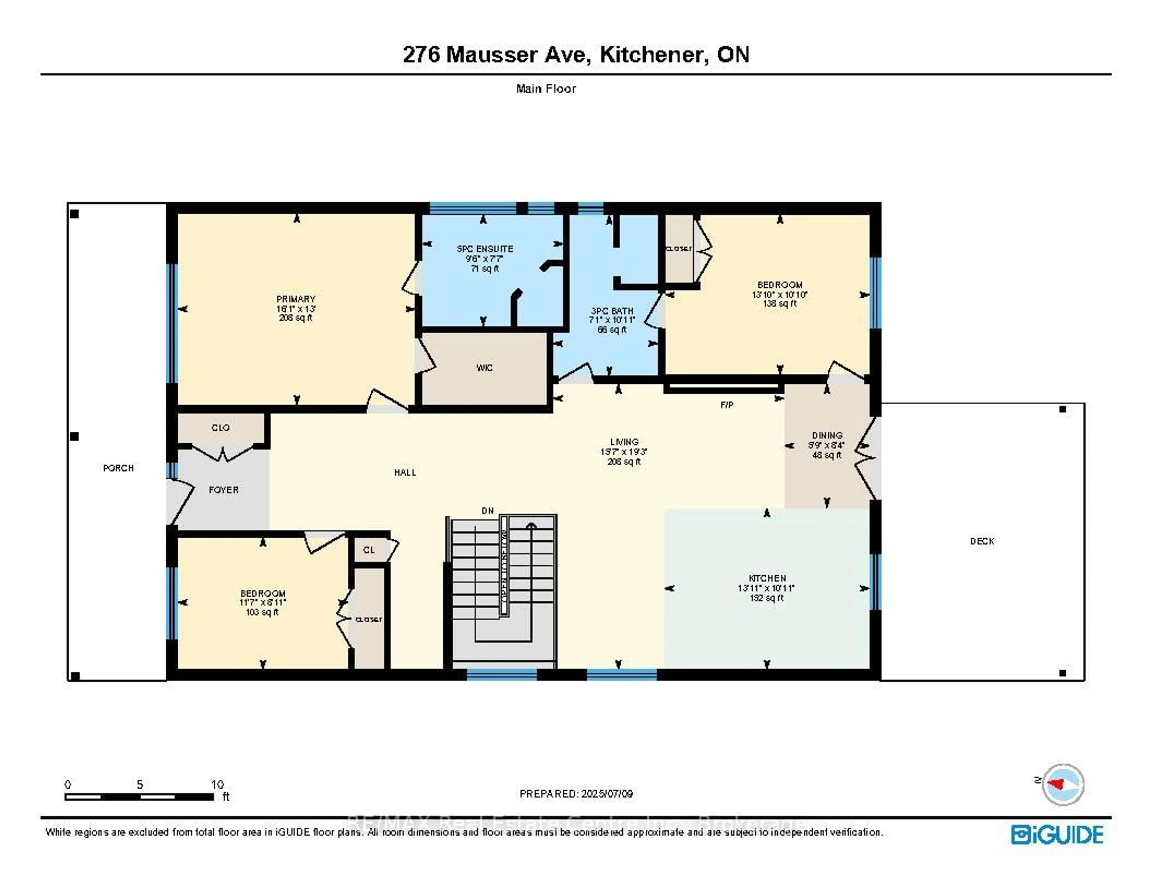 Floor plan for 276 Mausser Ave, Kitchener Ontario N2M 3L1