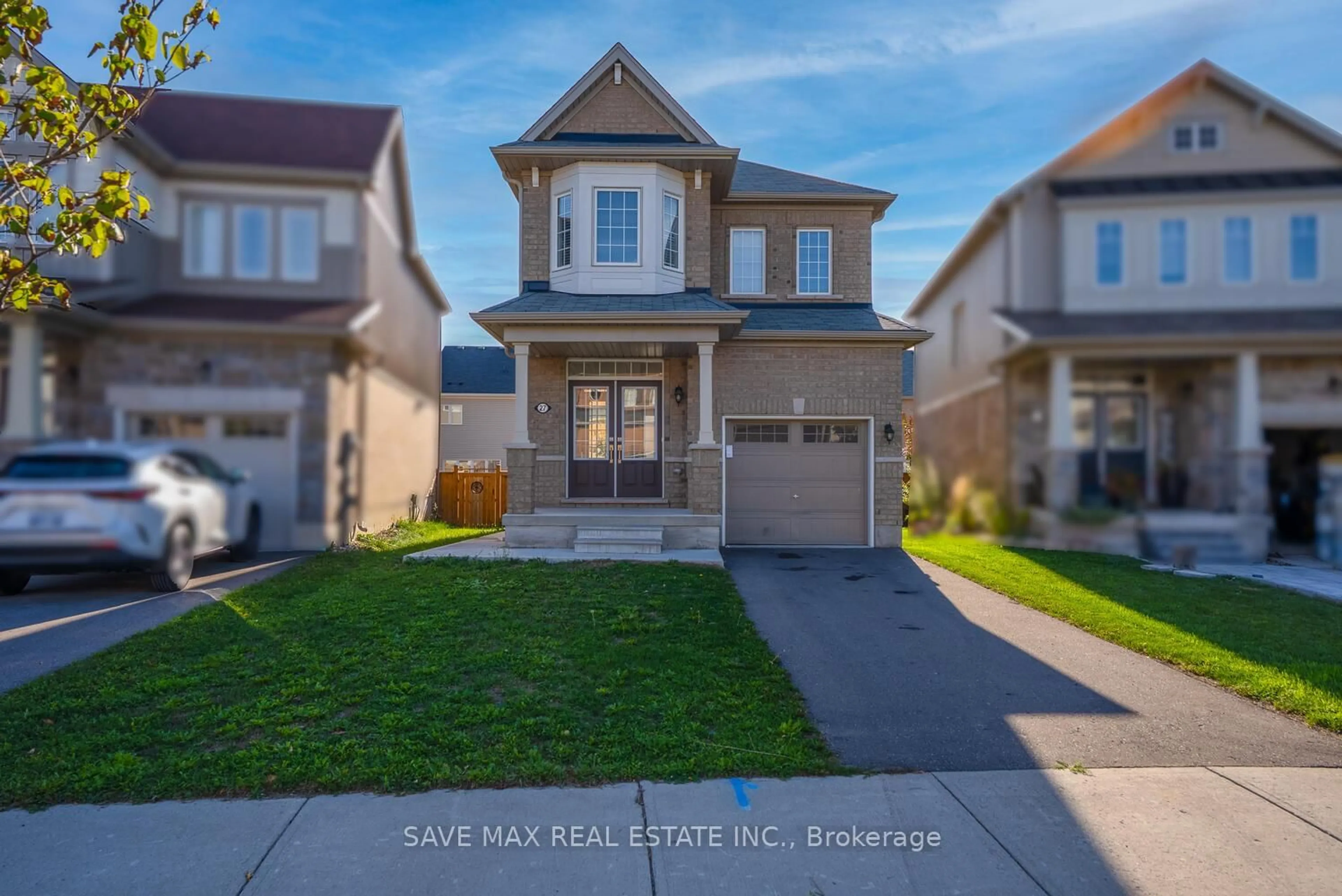 Home with vinyl exterior material, street for 27 Blacksmith Dr, Woolwich Ontario N0B 1M0