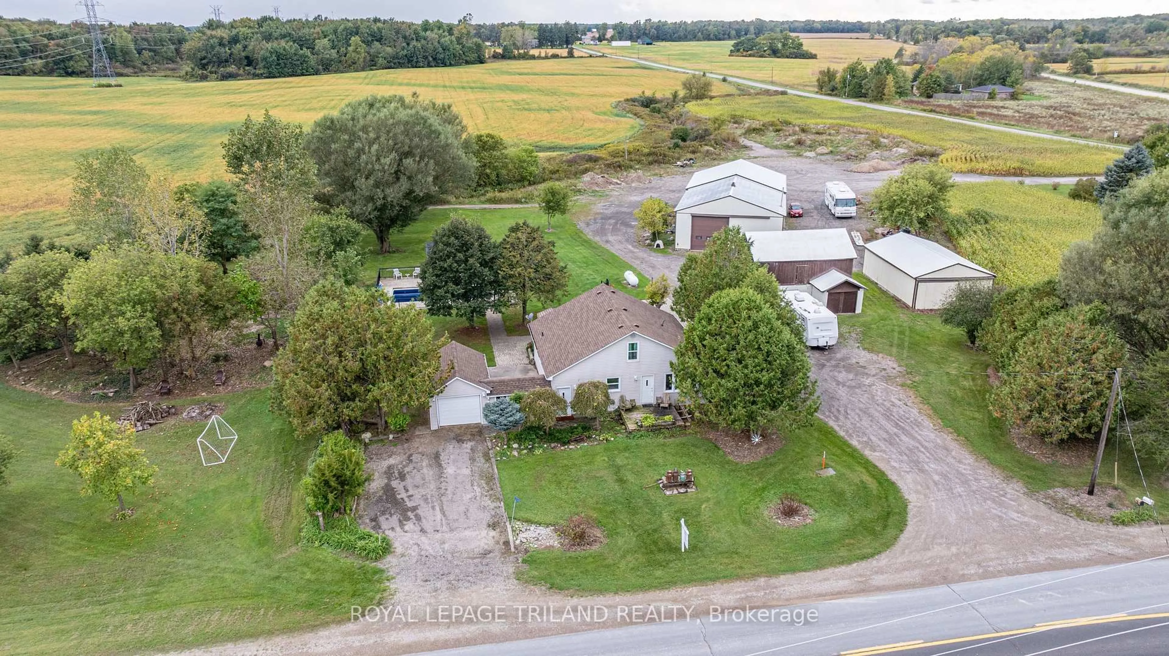 A pic from outside/outdoor area/front of a property/back of a property/a pic from drone, unknown for 12249 Mill Rd, Southwold Ontario N0L 2G0