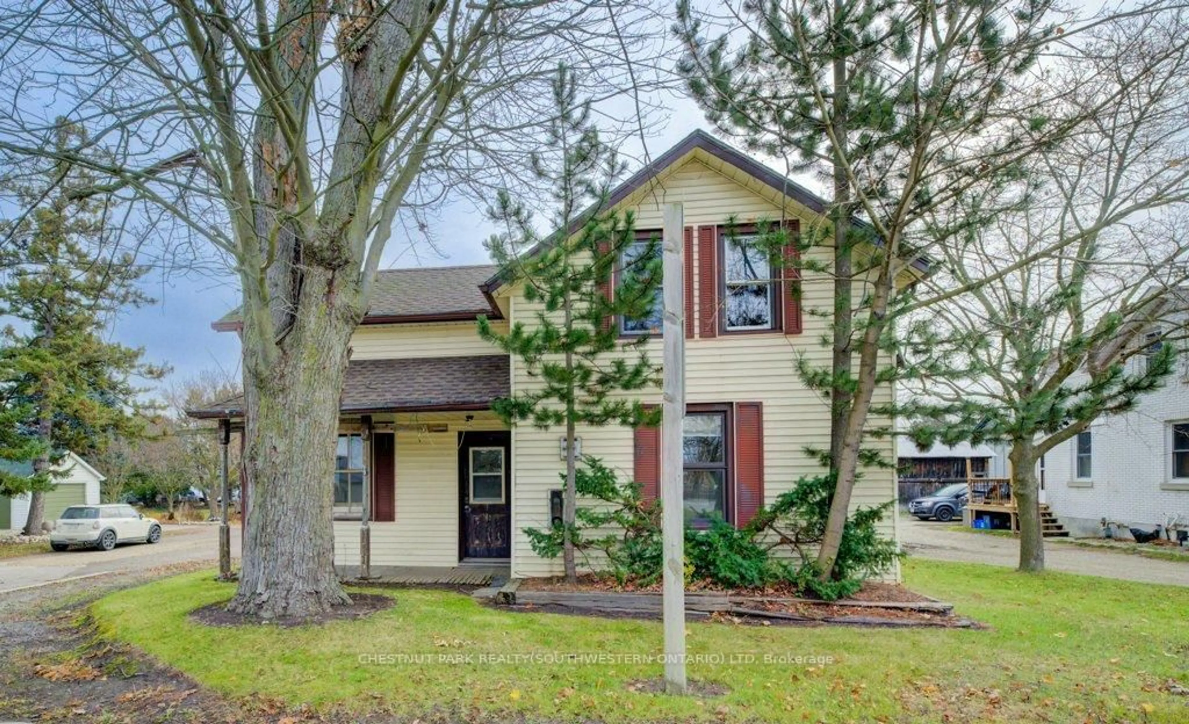Home with brick exterior material, street for 99 Woolwich St, Woolwich Ontario N0B 1M0