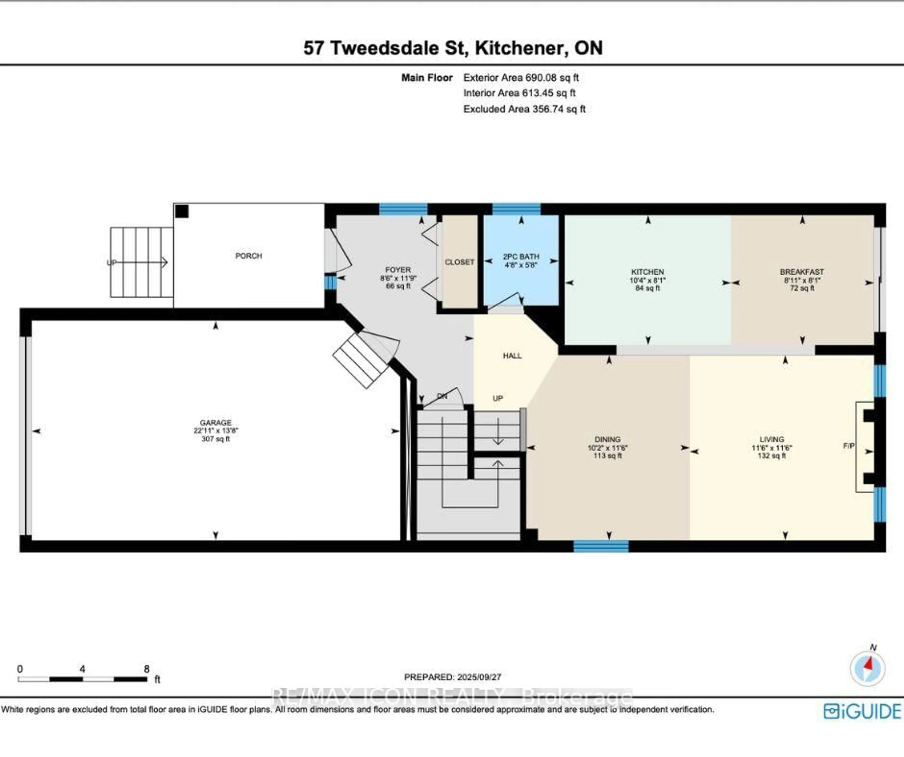 Floor plan for 57 Tweedsdale St, Kitchener Ontario N2R 1W2