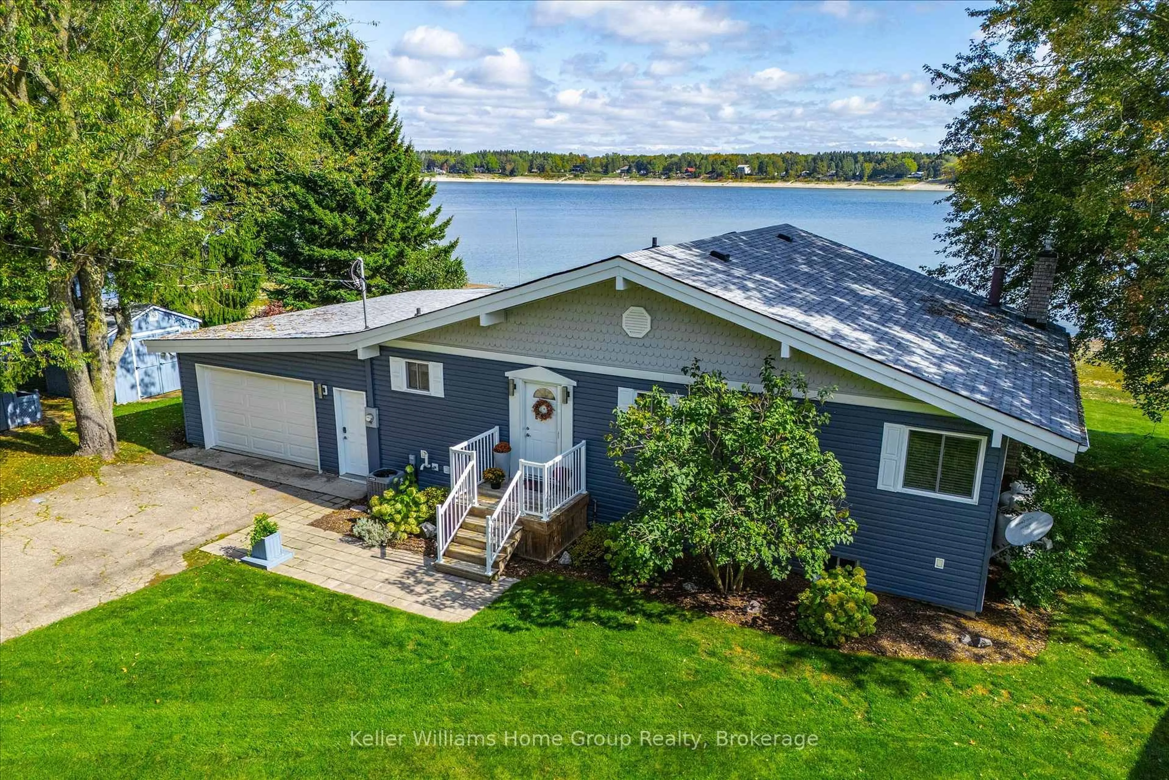 A pic from outside/outdoor area/front of a property/back of a property/a pic from drone, water/lake/river/ocean view for 27 Third Line Rd, Centre Wellington Ontario N0B 1J0