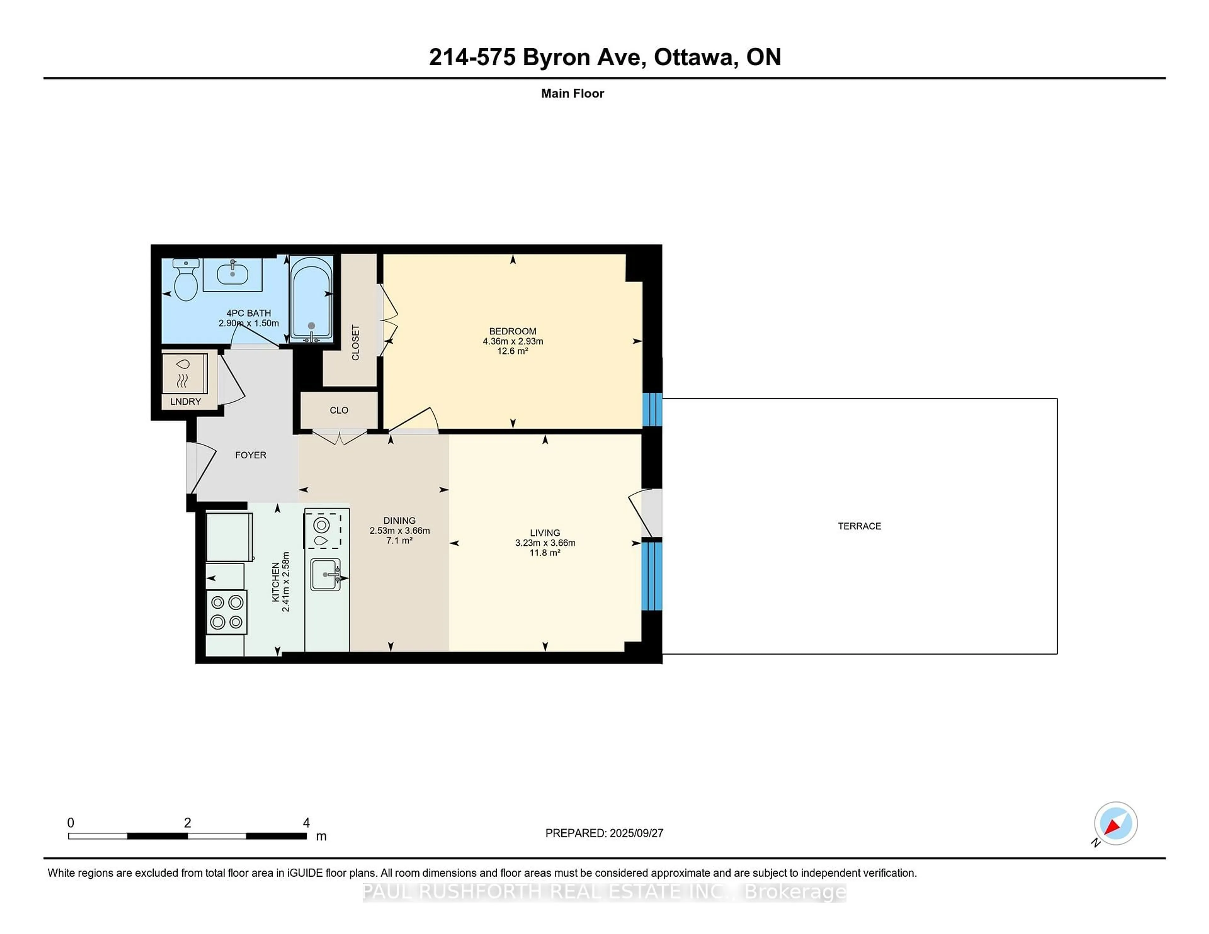 Floor plan for 575 Byron Ave #214, Ottawa Ontario K2A 1R7