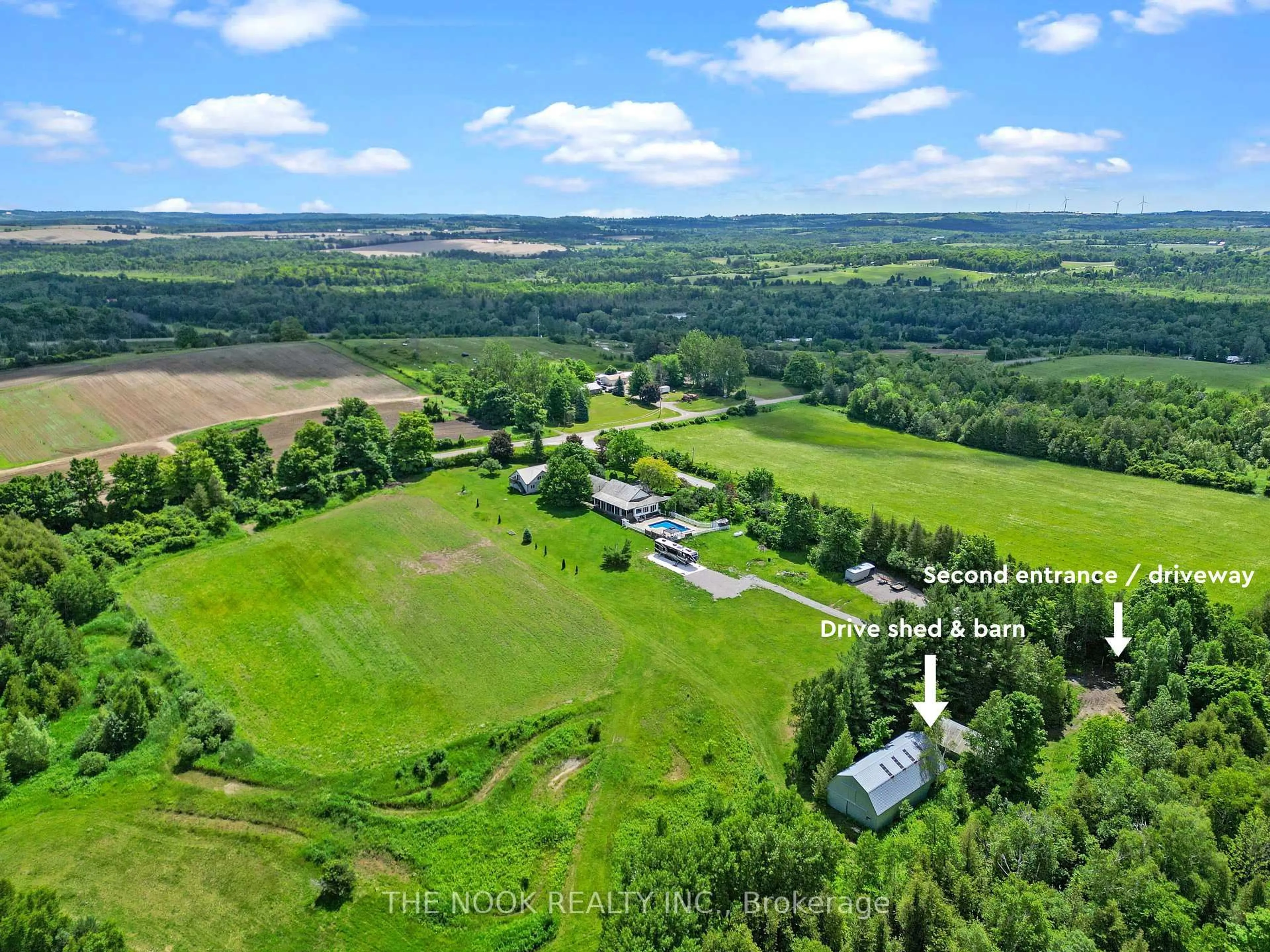 A pic from outside/outdoor area/front of a property/back of a property/a pic from drone, unknown for 593 Pigeon Creek Rd, Kawartha Lakes Ontario L0B 1K0