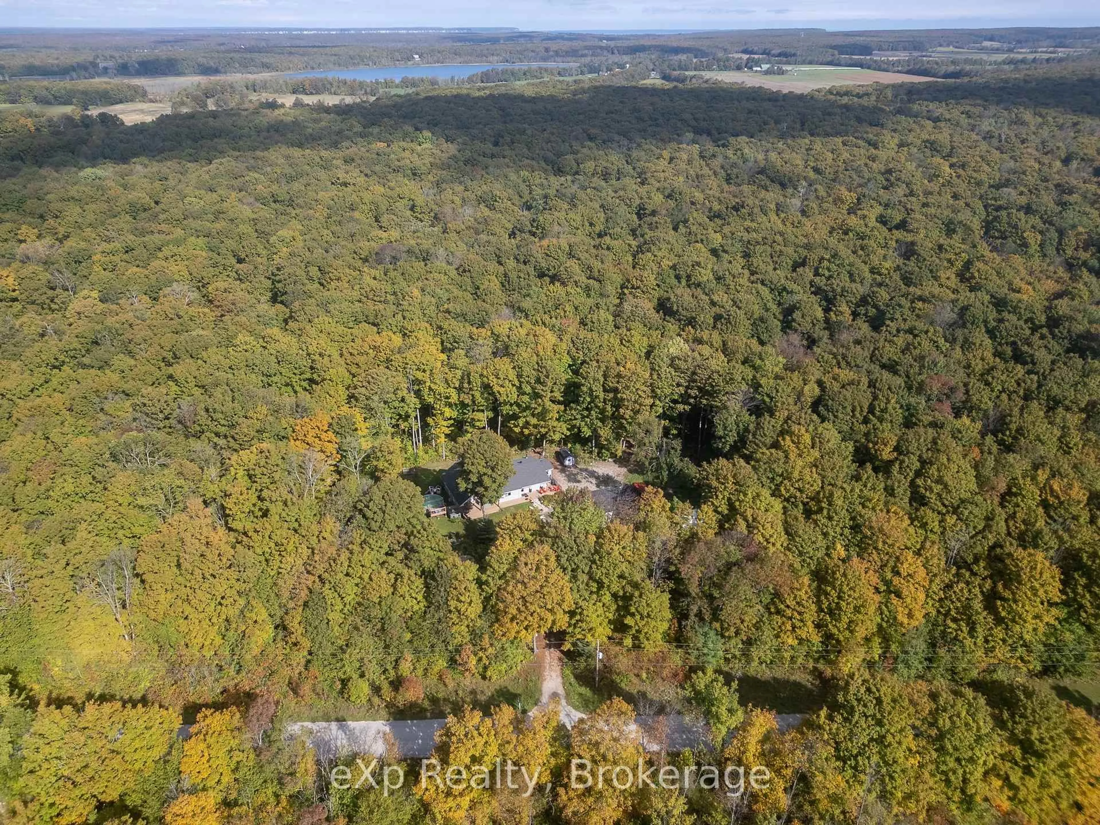 A pic from outside/outdoor area/front of a property/back of a property/a pic from drone, forest/trees view for 442625 Concession Road 21, Georgian Bluffs Ontario N0H 2T0