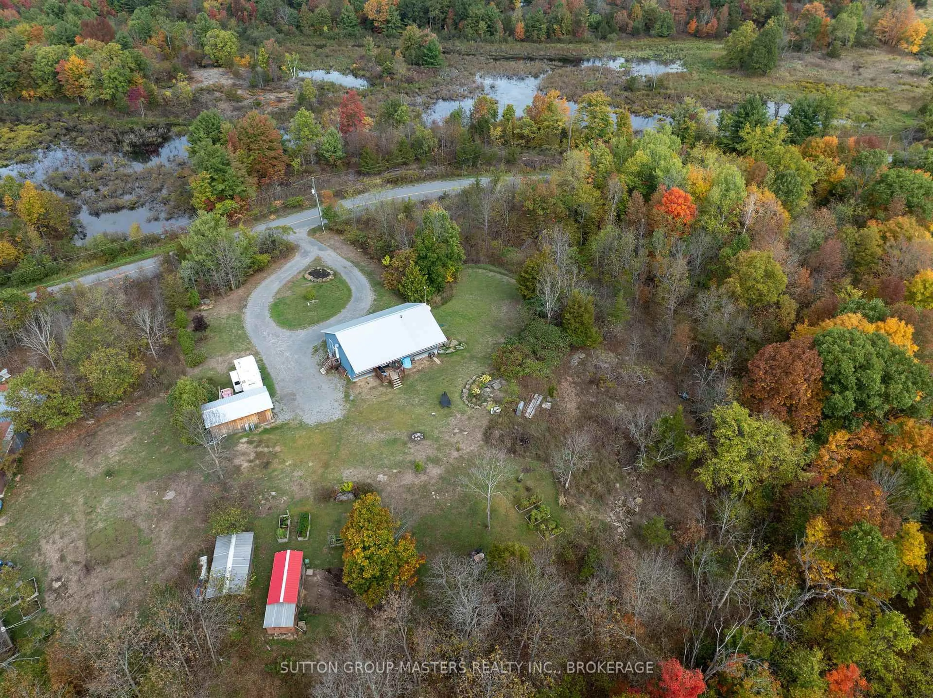 A pic from outside/outdoor area/front of a property/back of a property/a pic from drone, forest/trees view for 7908 Battersea Rd, Battersea Ontario K0H 1H0