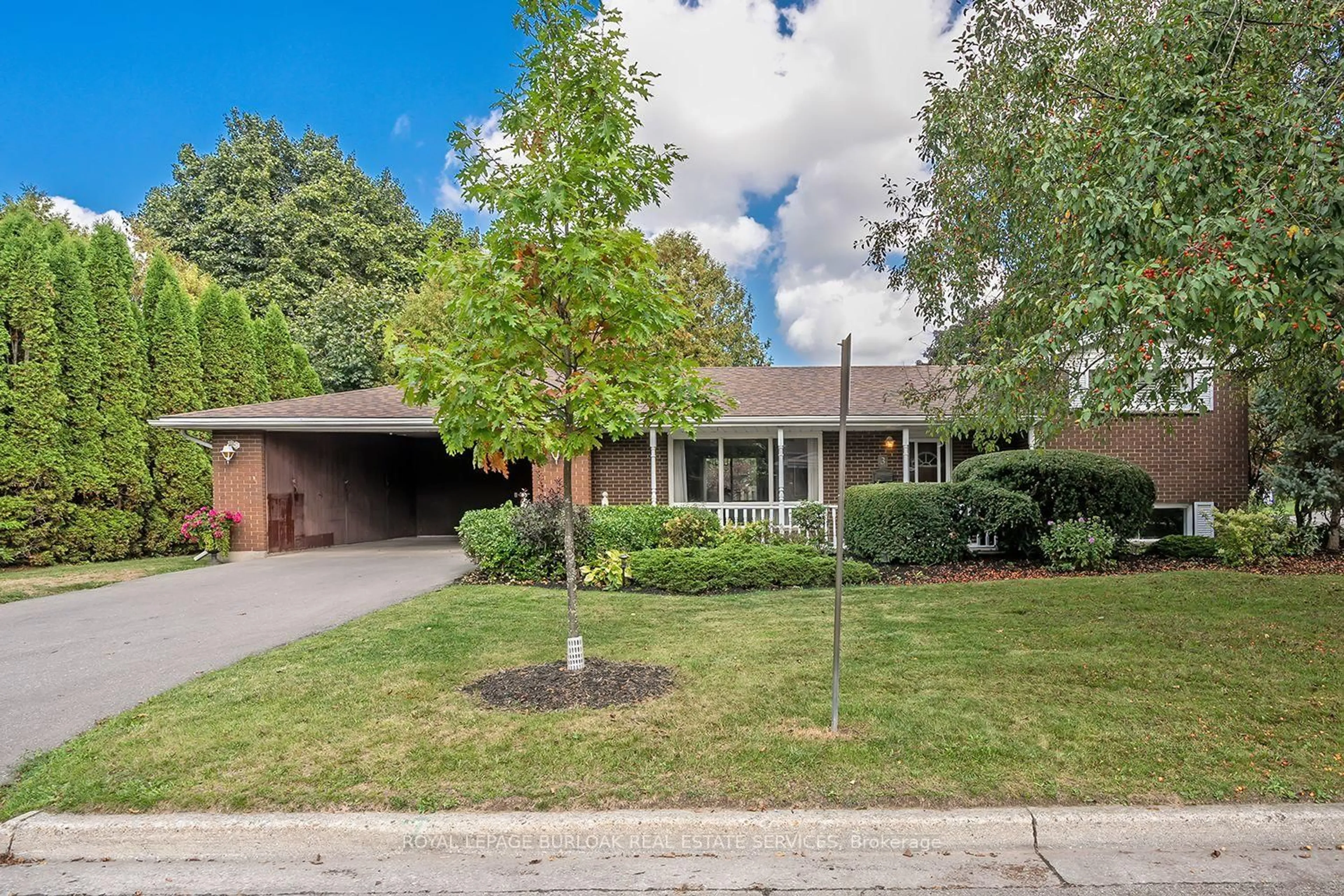 Home with brick exterior material, street for 3 White Oaks Ave, Brantford Ontario N3R 5N7