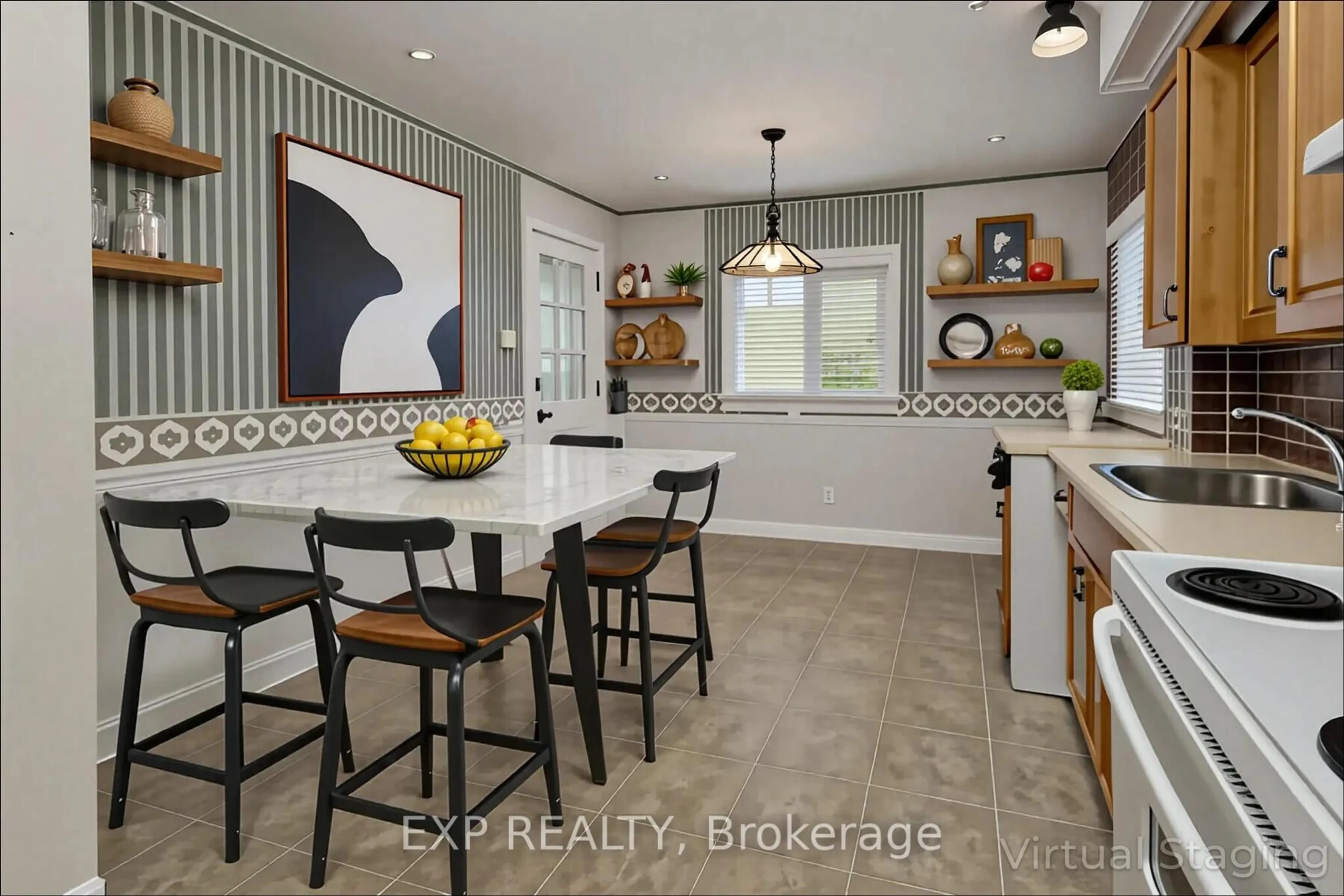Open concept kitchen, ceramic/tile floor for 1184 Addison Dr, London East Ontario N5V 2N9