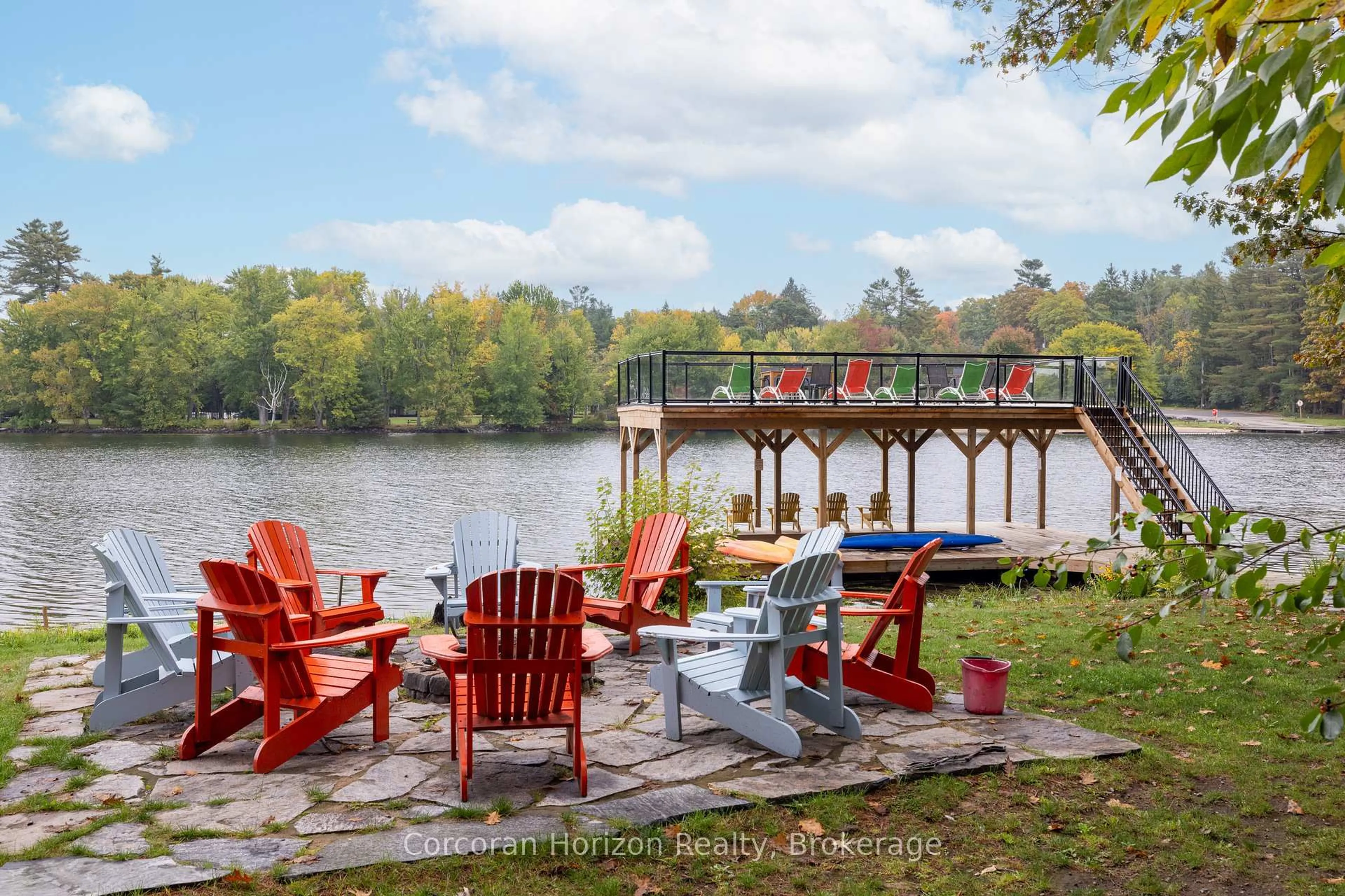 Patio, water/lake/river/ocean view for 42 Todholm Dr, Muskoka Lakes Ontario P0B 1J0