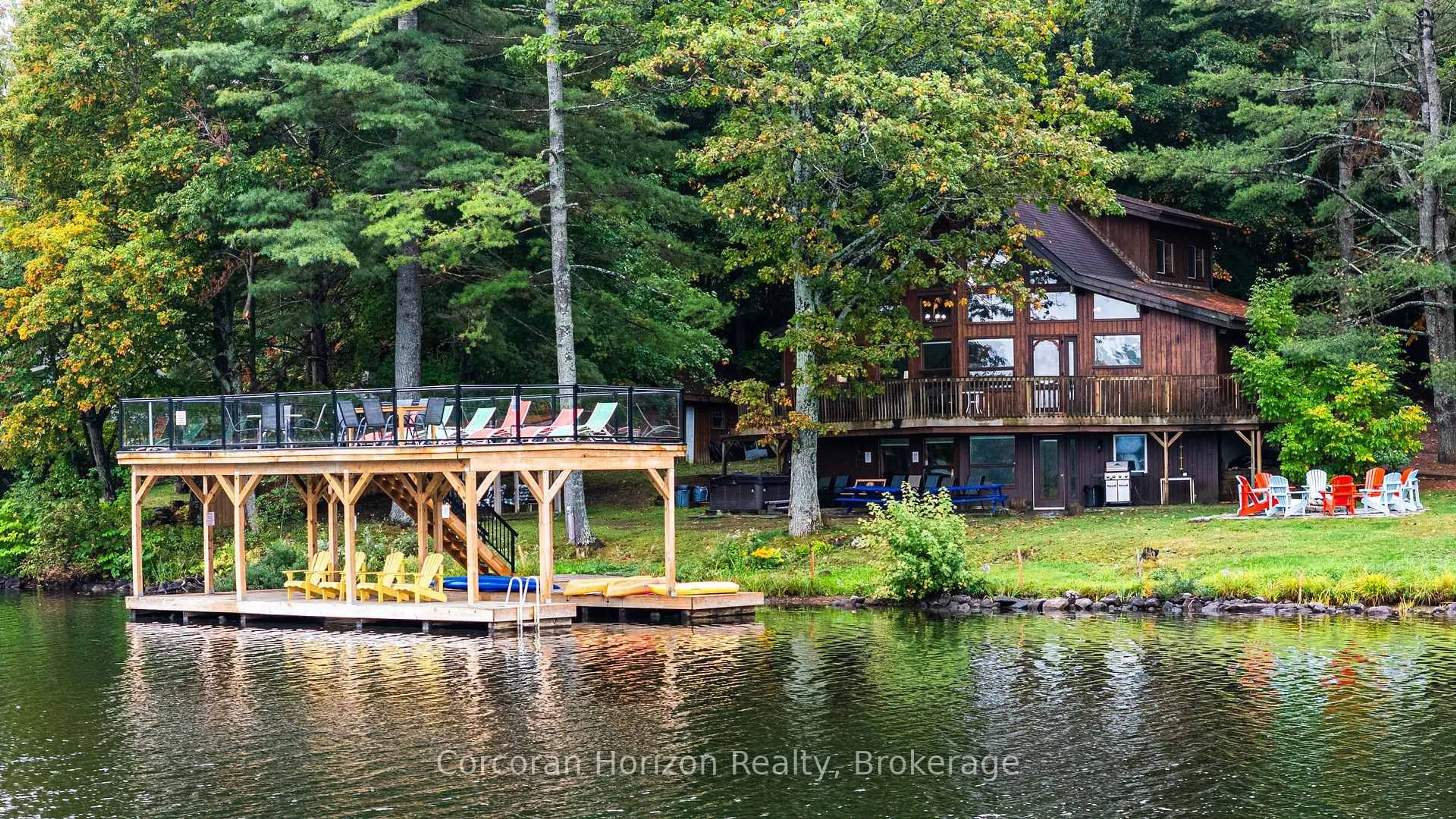 A pic from outside/outdoor area/front of a property/back of a property/a pic from drone, water/lake/river/ocean view for 42 Todholm Dr, Muskoka Lakes Ontario P0B 1J0