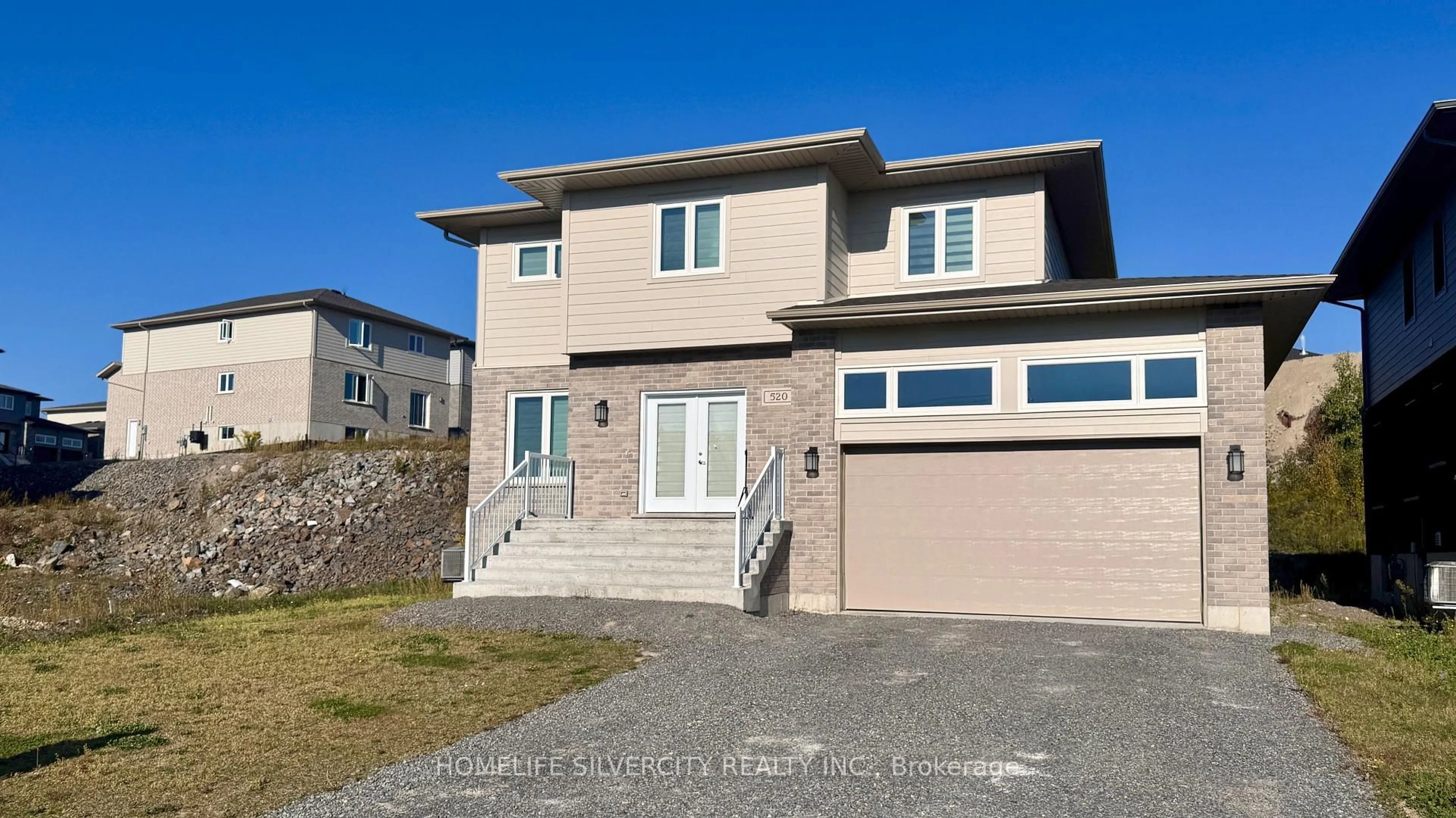 Home with vinyl exterior material, street for 520 Bonaventure Crt, Greater Sudbury Ontario P3A 0B4