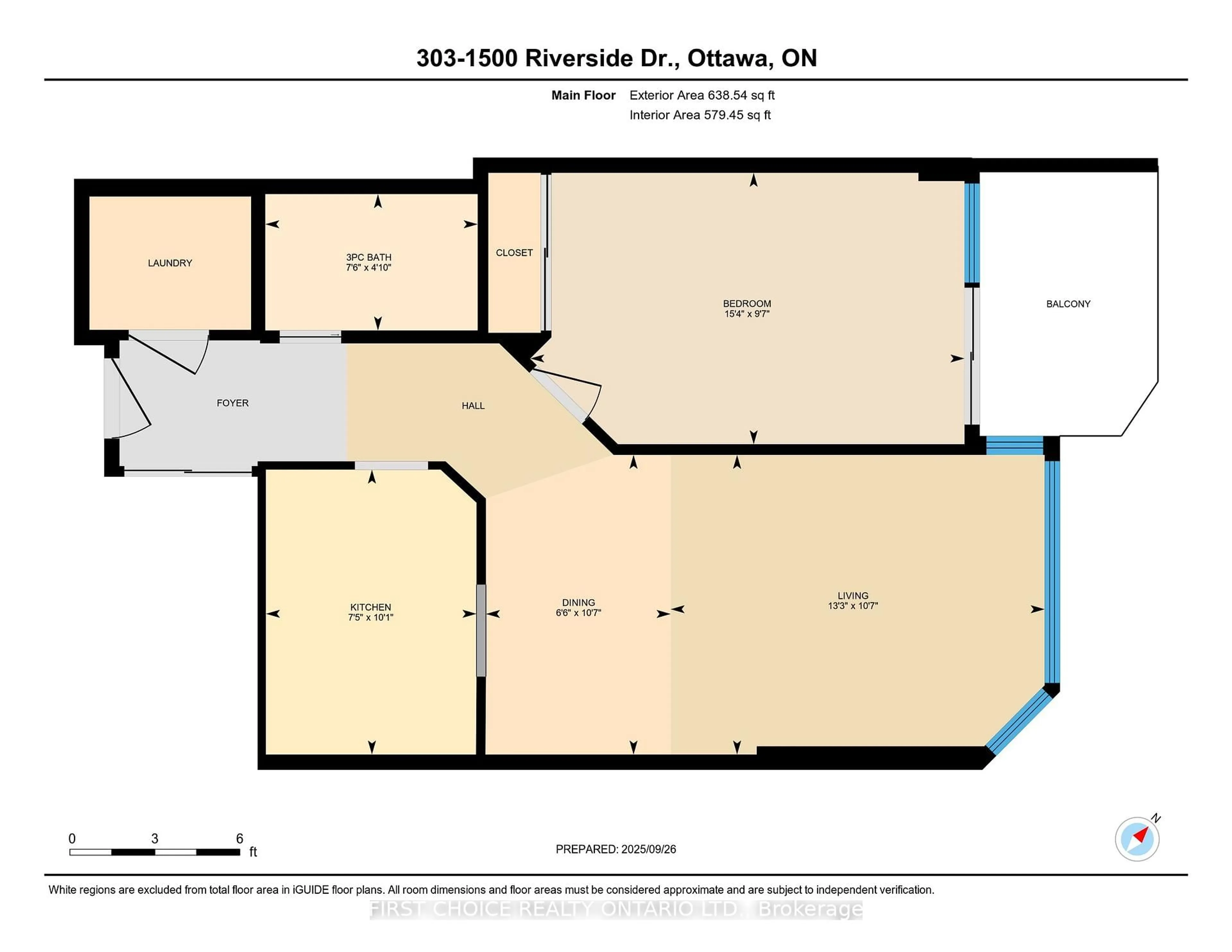 Floor plan for 1500 Riverside Dr #303, Ottawa Ontario K1G 4J4