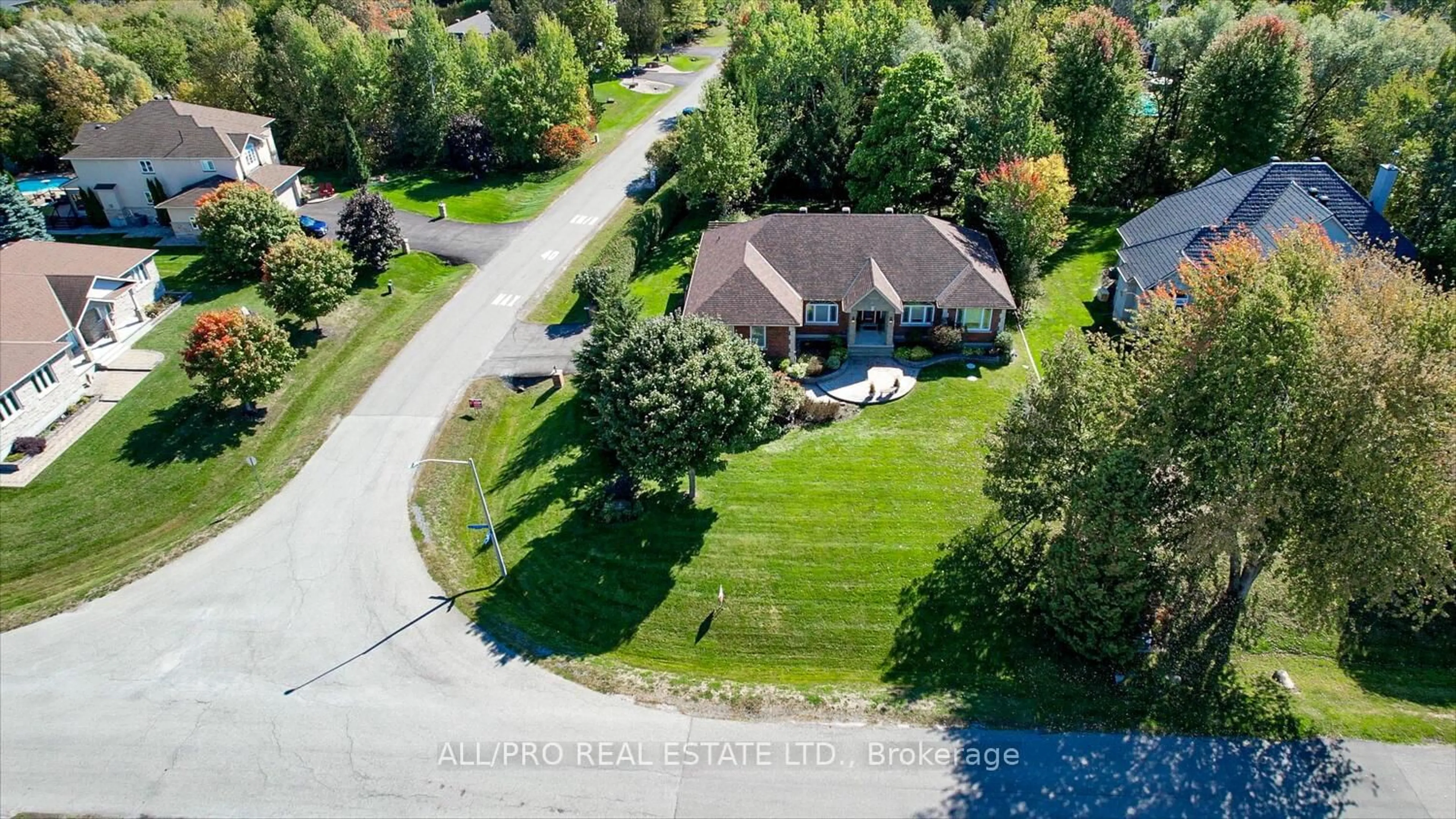A pic from outside/outdoor area/front of a property/back of a property/a pic from drone, water/lake/river/ocean view for 1238 Tintern Dr, Greely Ontario K4P 1R4