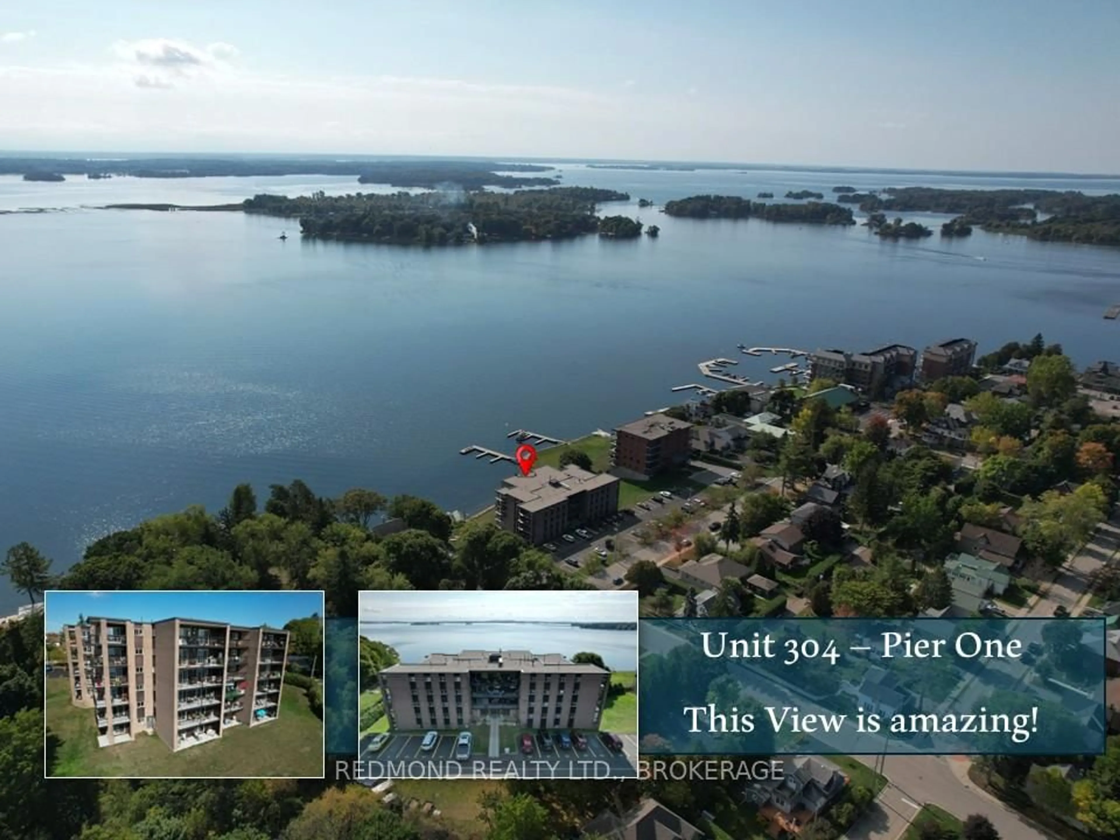 A pic from outside/outdoor area/front of a property/back of a property/a pic from drone, water/lake/river/ocean view for 610 William St #304, Gananoque Ontario K7G 3A4