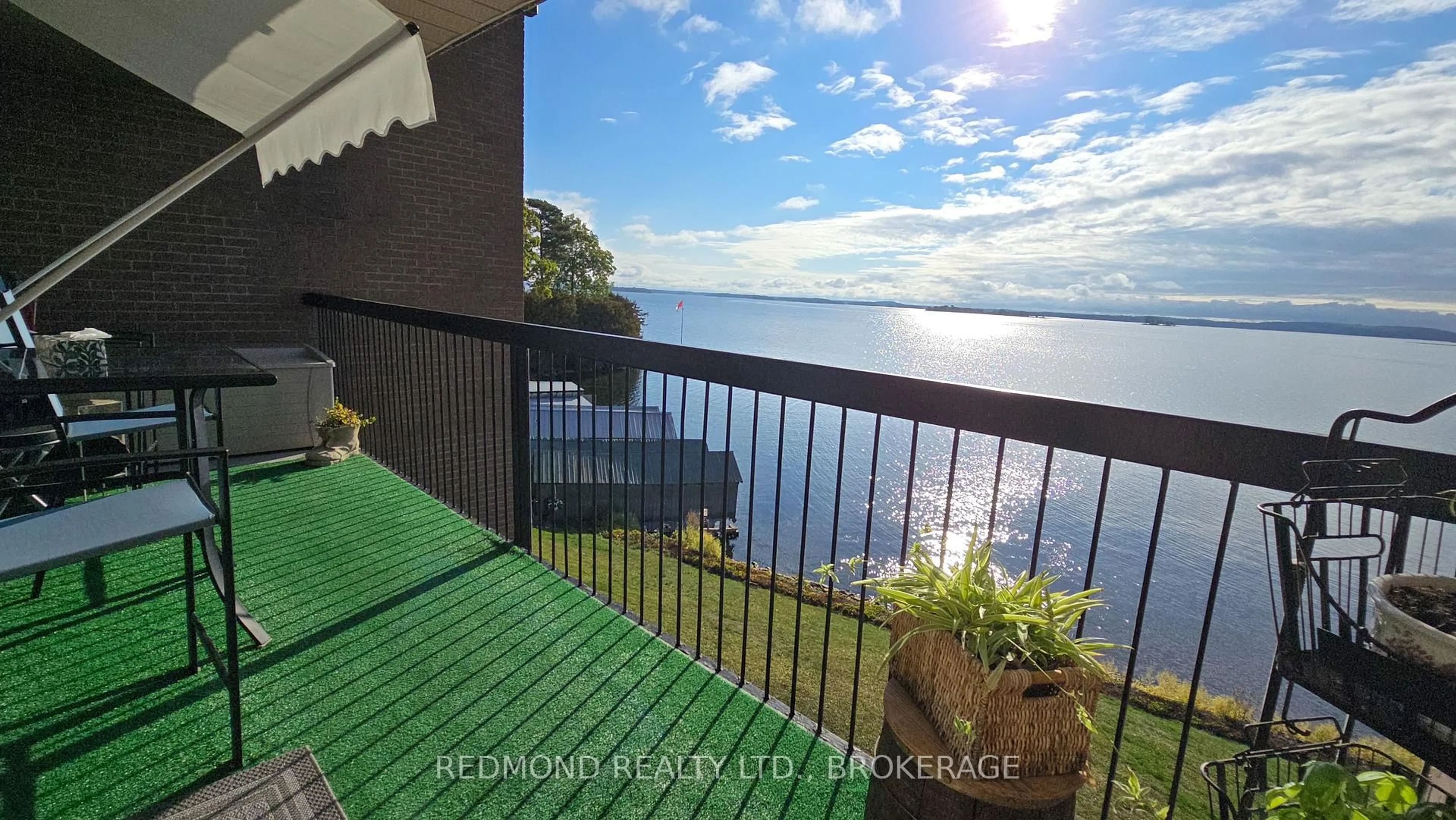 Balcony in the apartment, water/lake/river/ocean view for 610 William St #304, Gananoque Ontario K7G 3A4