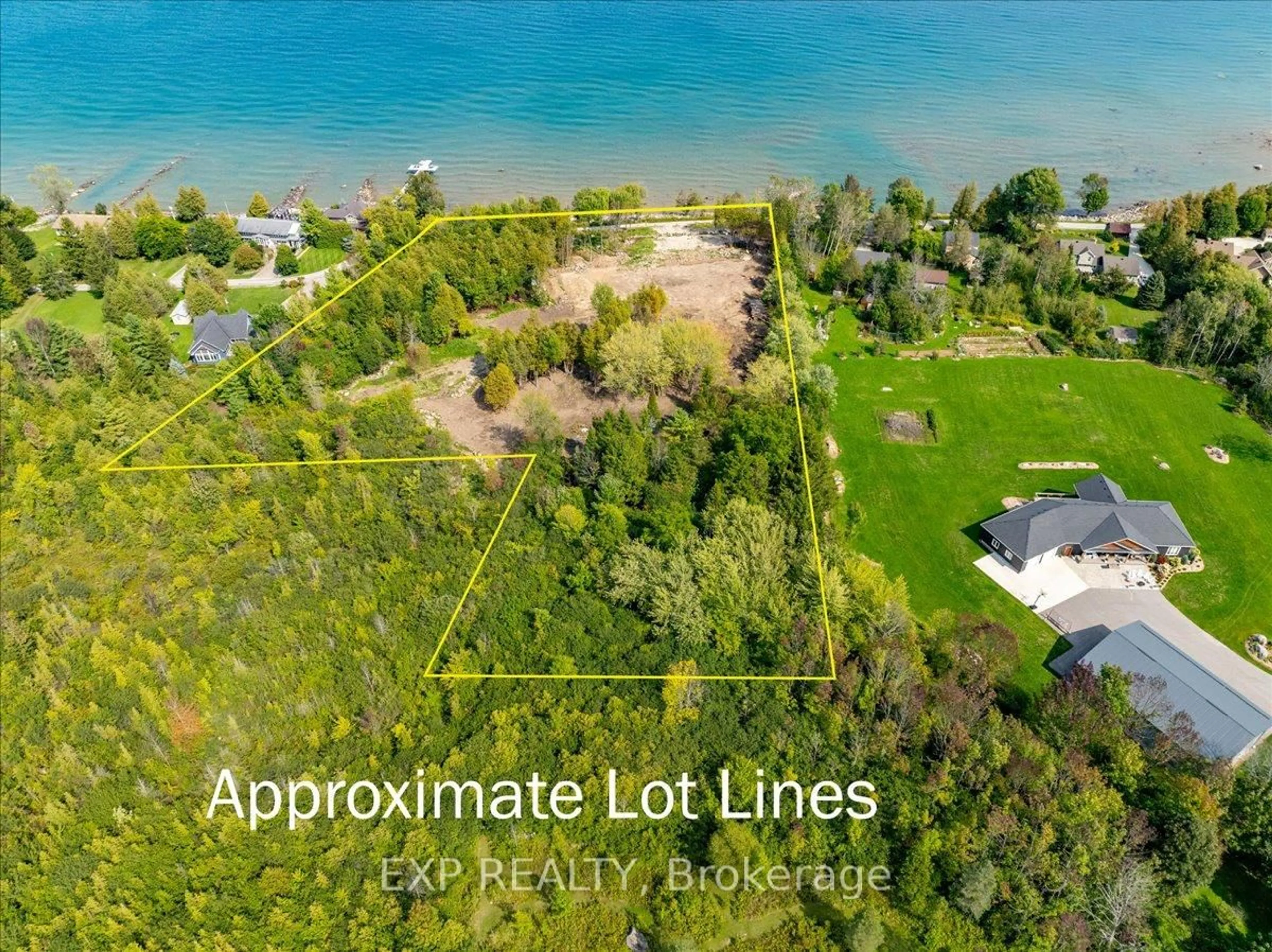 A pic from outside/outdoor area/front of a property/back of a property/a pic from drone, water/lake/river/ocean view for 200 Lakeshore Rd, Meaford Ontario N4L 0A7
