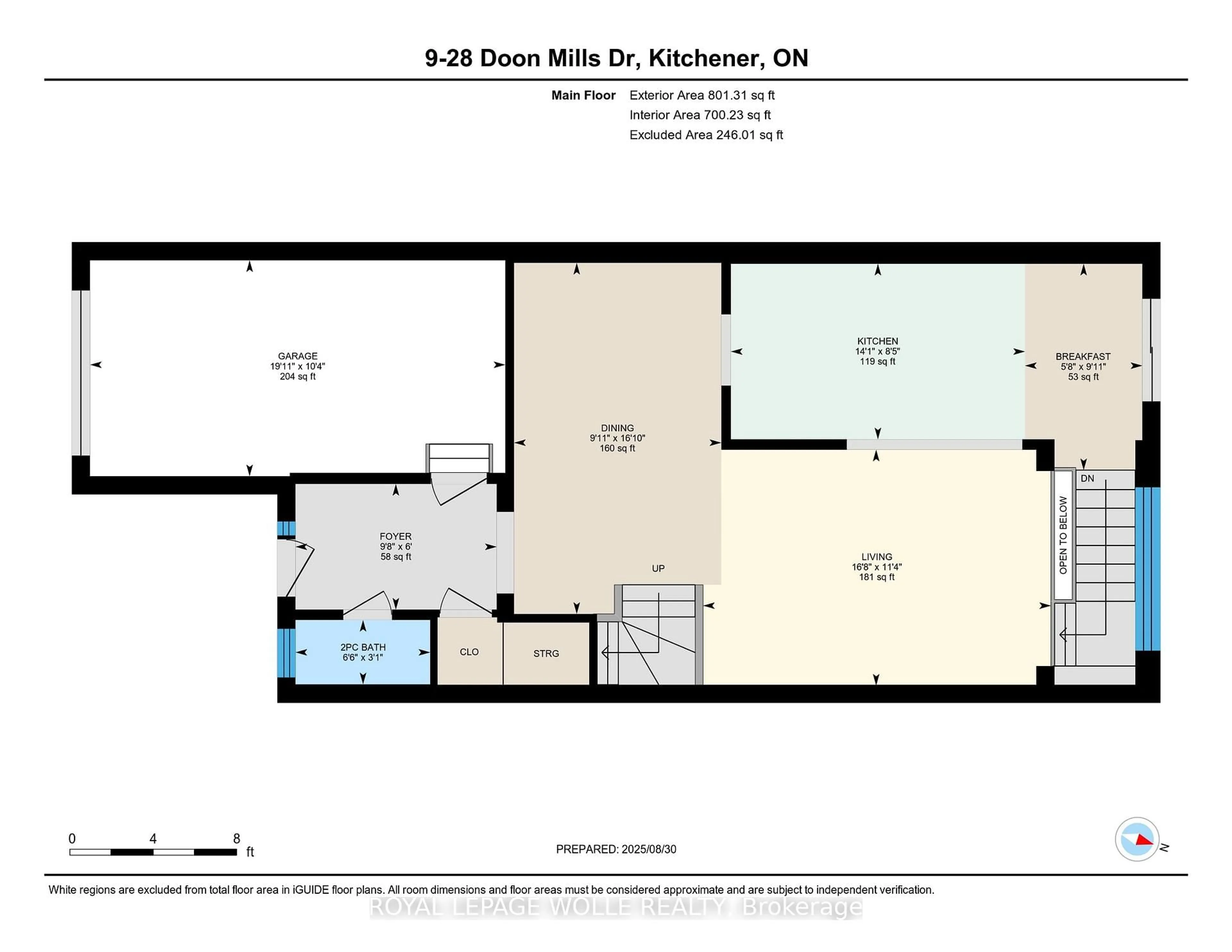 Floor plan for 28 Doon Mills Dr #9, Kitchener Ontario N2P 2W9