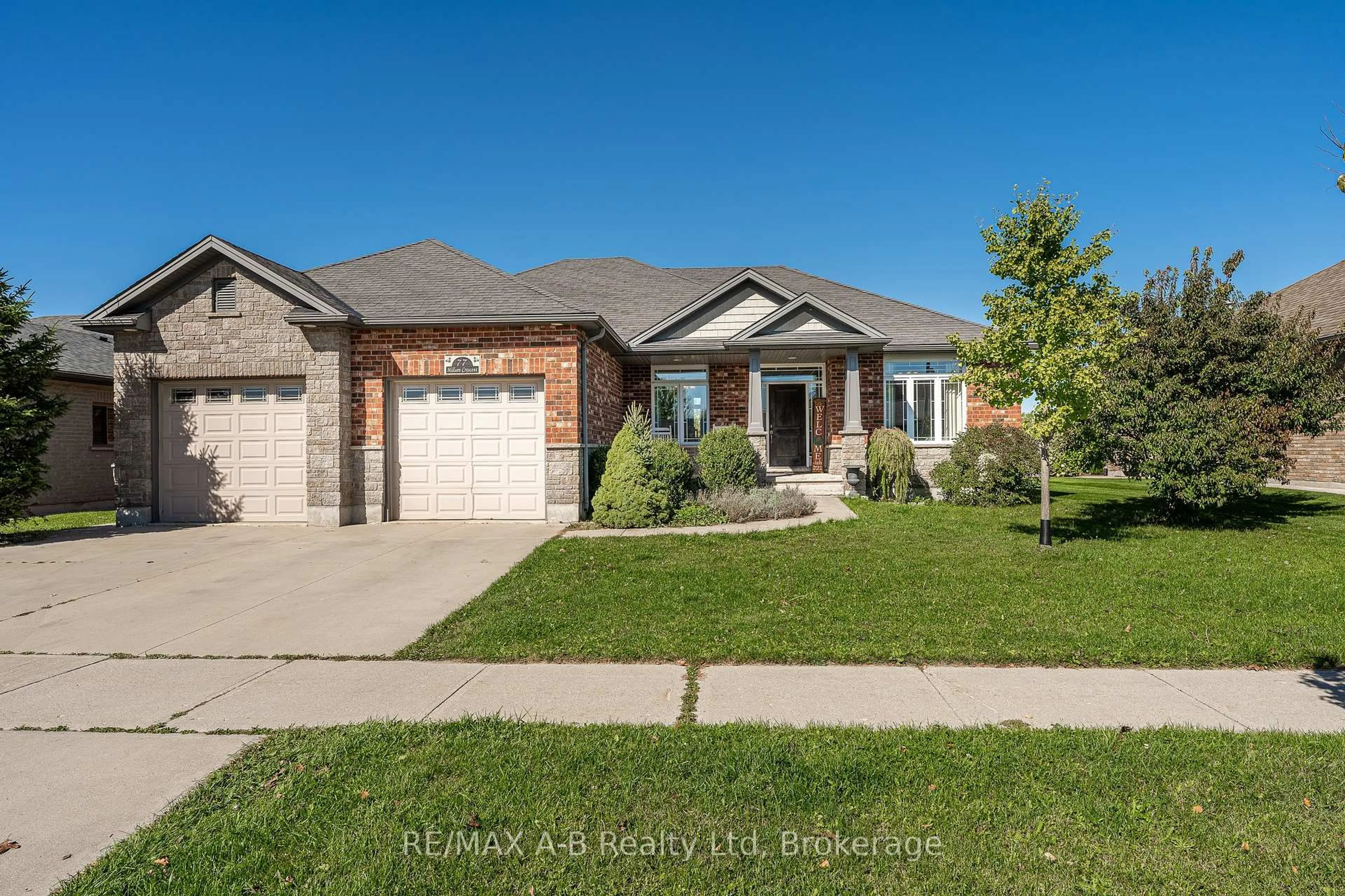 Home with brick exterior material, street for 77 Millson Cres, St. Marys Ontario N4X 1A0