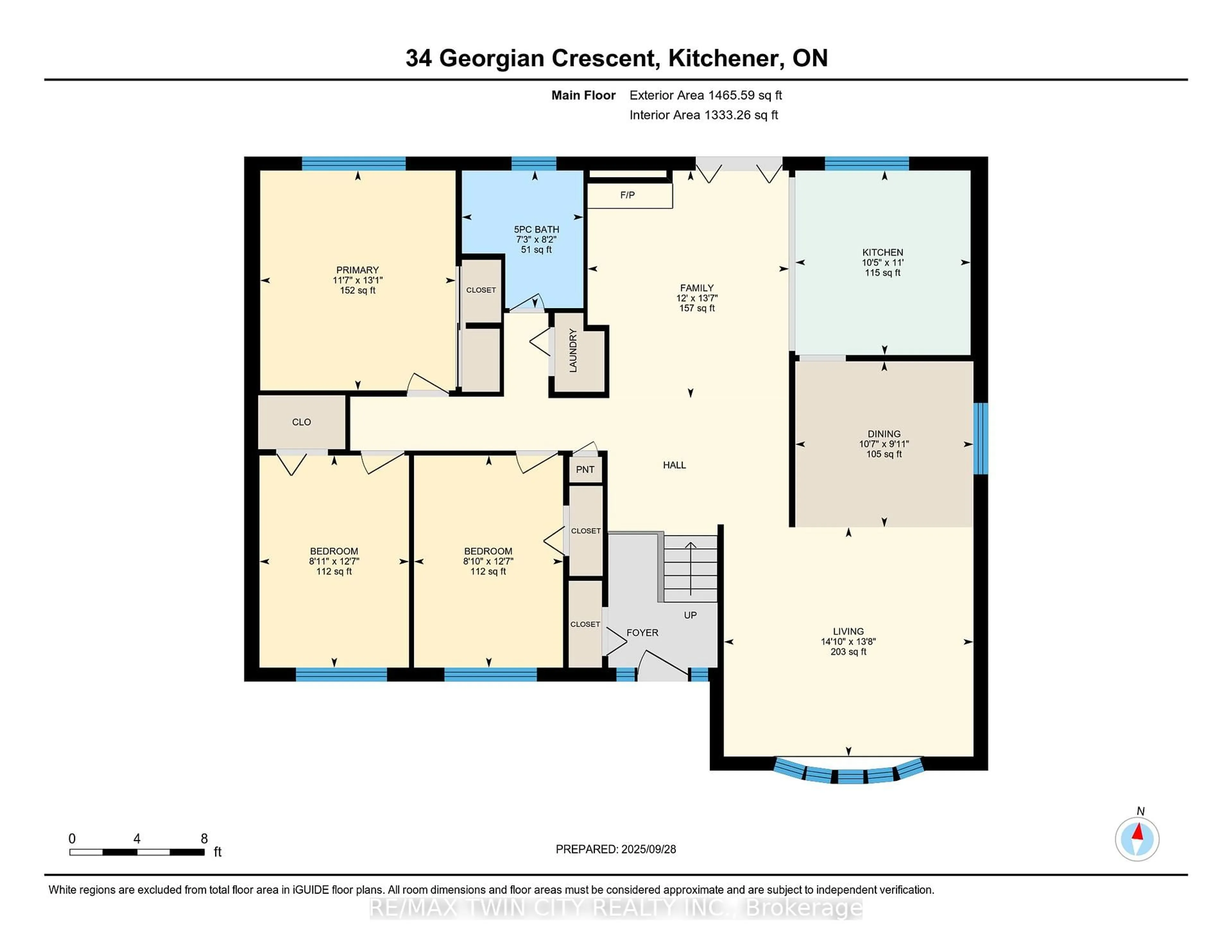 Floor plan for 34 Georgina St, Kitchener Ontario N2B 3N9