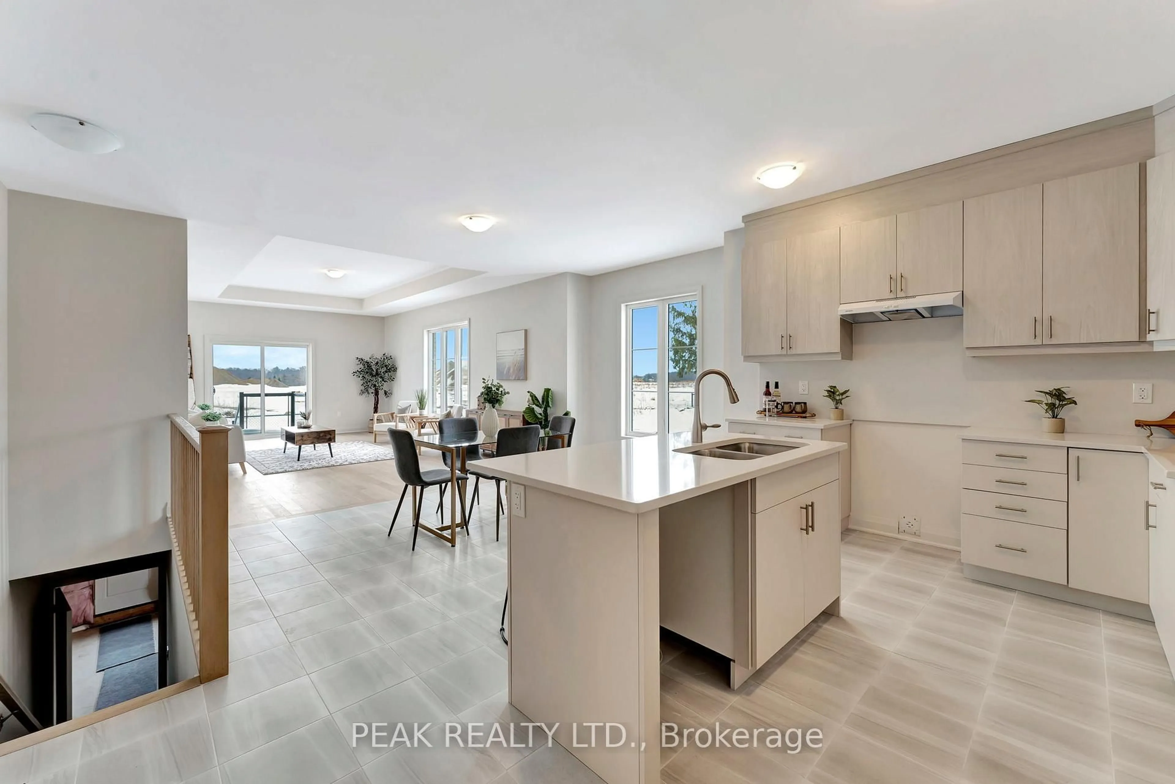 Open concept kitchen, ceramic/tile floor for 230 Middleton St, Zorra Ontario N0M 2M0