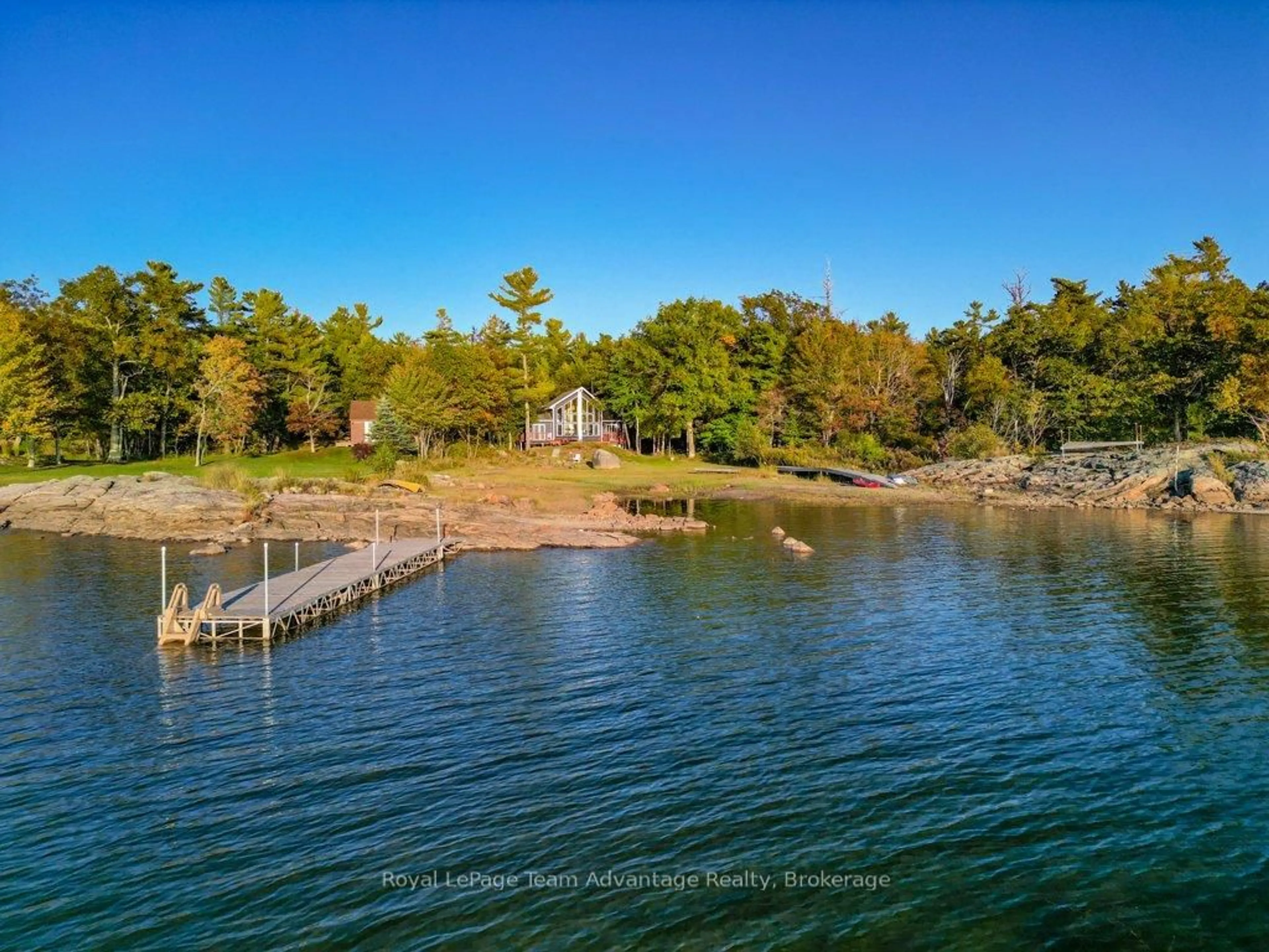 A pic from outside/outdoor area/front of a property/back of a property/a pic from drone, water/lake/river/ocean view for 37 Richards Lake Rd, Carling Ontario P0G 1G0