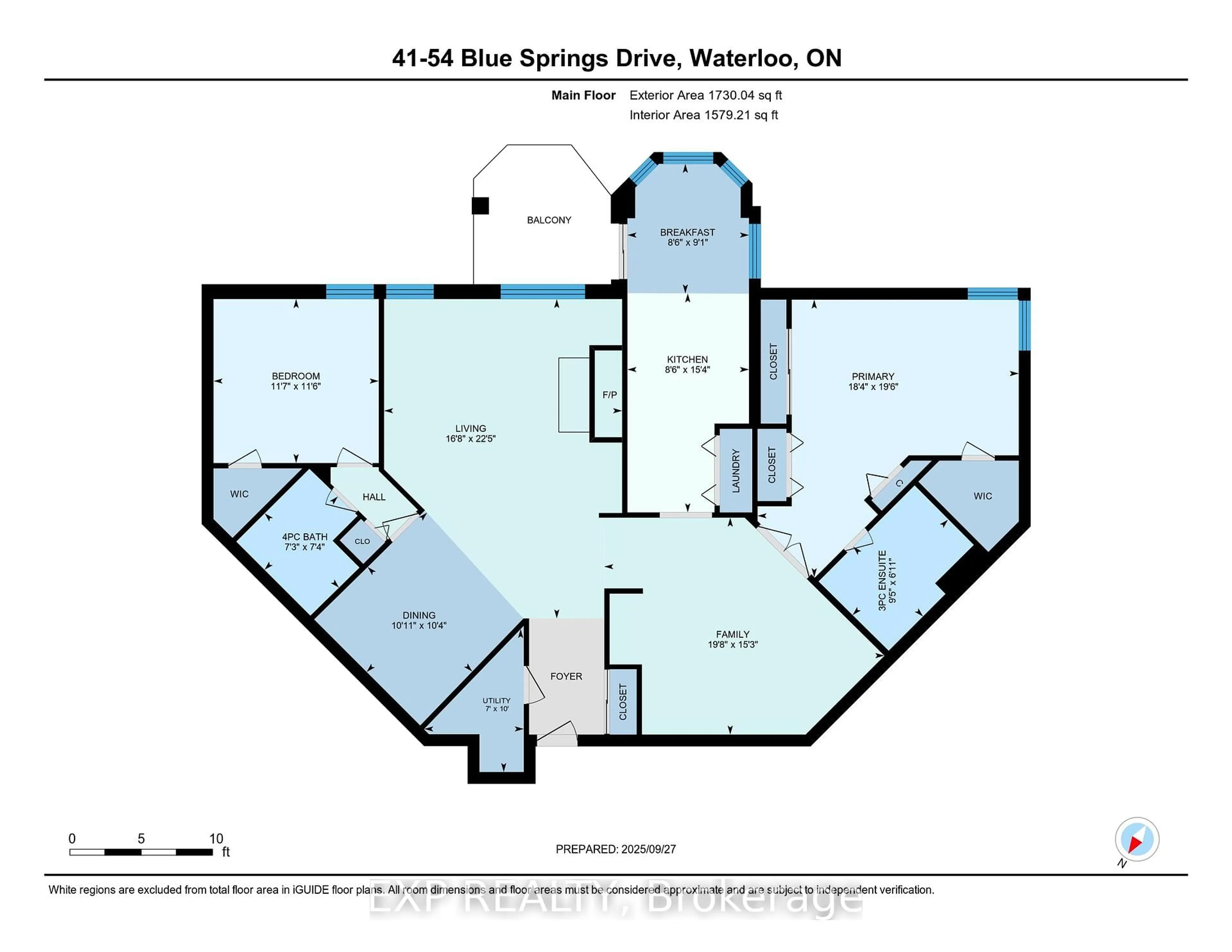 Floor plan for 54 Blue Springs Dr #41, Waterloo Ontario N2J 4M4