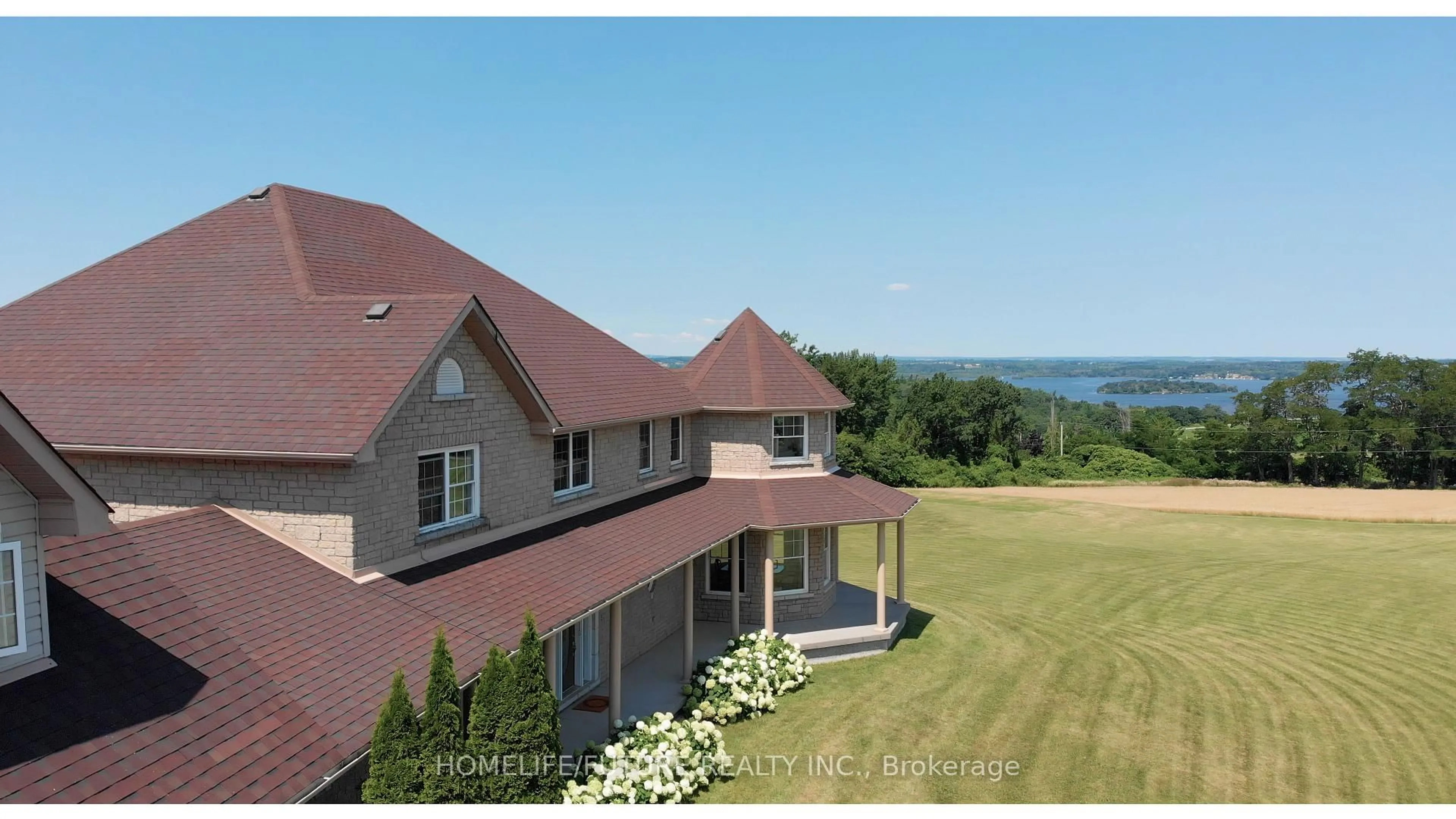 A pic from outside/outdoor area/front of a property/back of a property/a pic from drone, water/lake/river/ocean view for 9431 Stevenson Rd, Hamilton Township Ontario K0K 2E0