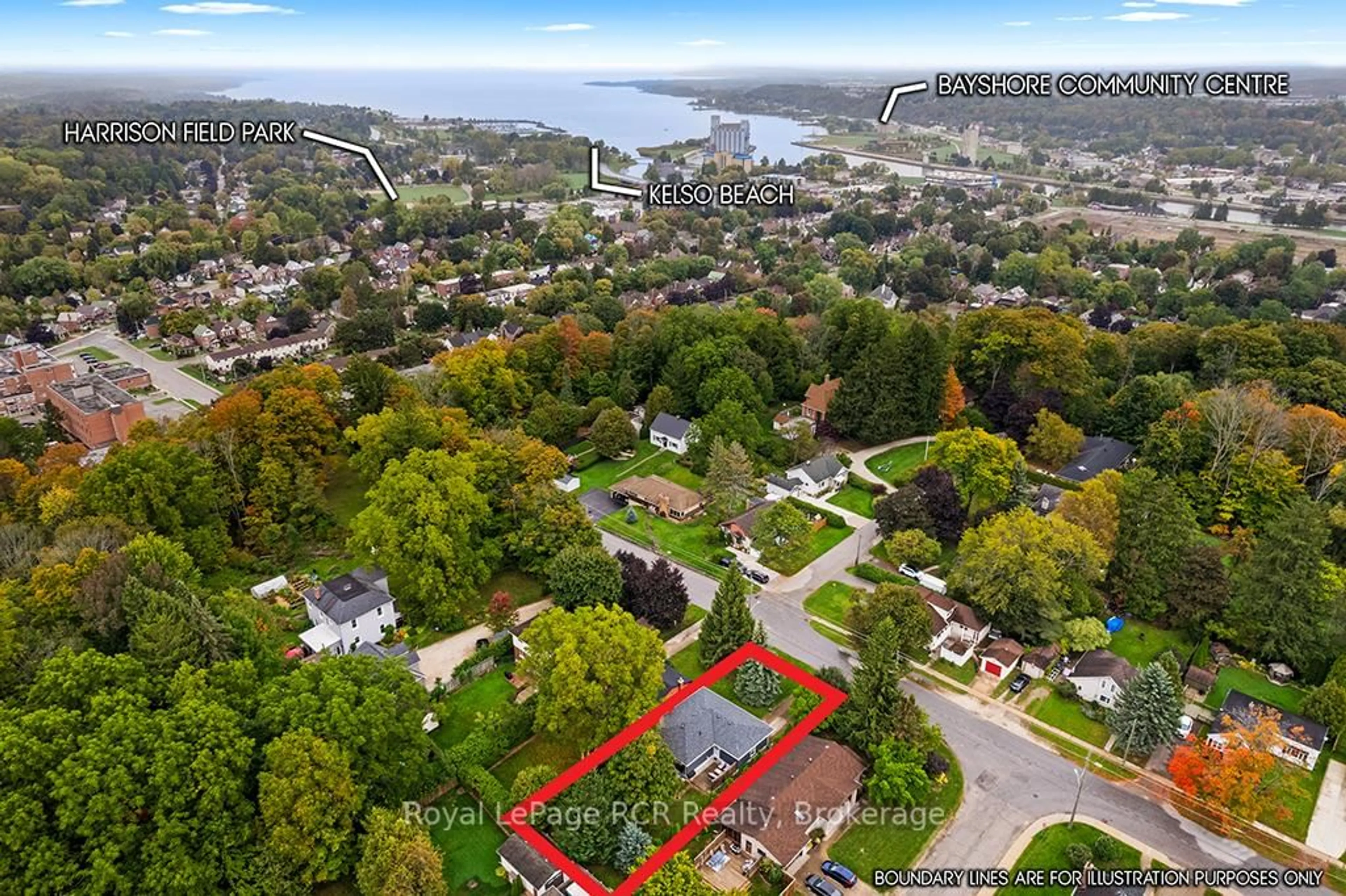 A pic from outside/outdoor area/front of a property/back of a property/a pic from drone, water/lake/river/ocean view for 1118 6th Ave, Owen Sound Ontario N4K 5H1