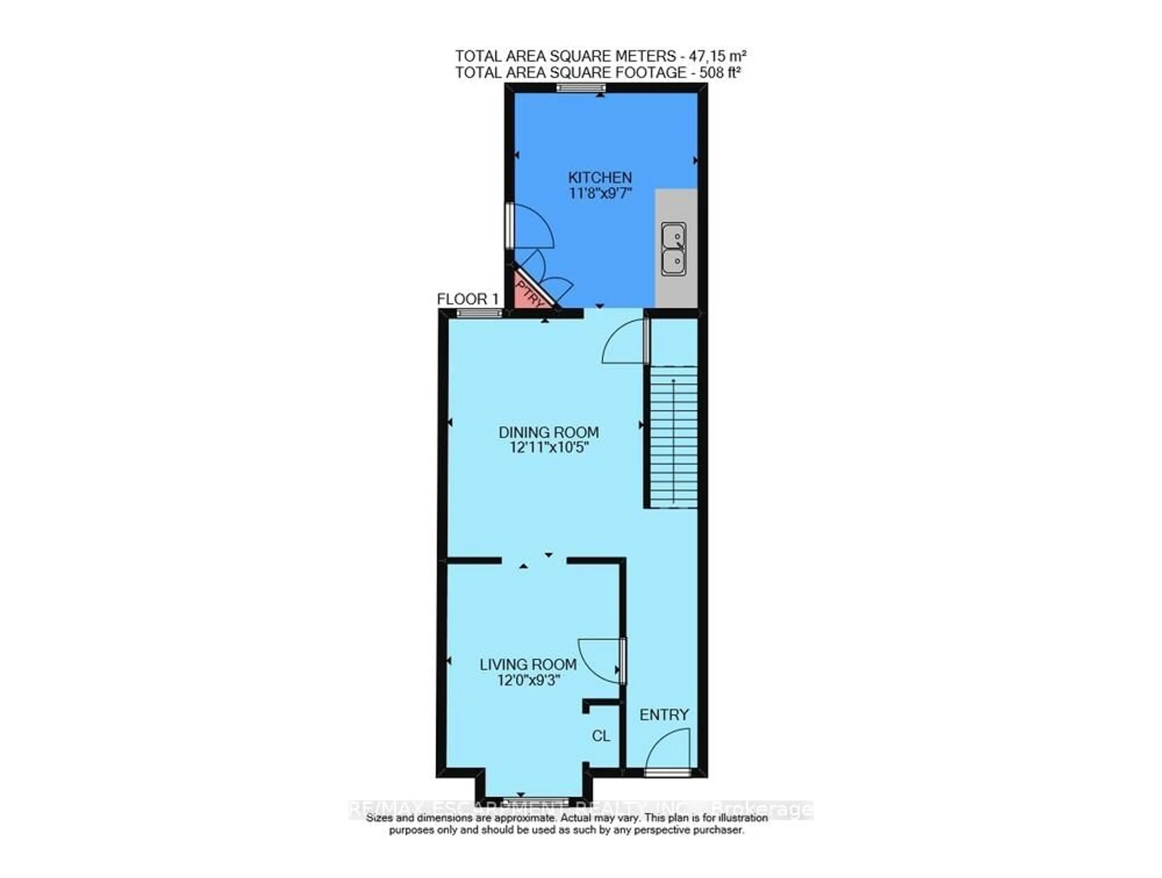Floor plan for 36 Fullerton Ave, Hamilton Ontario L8L 6G8