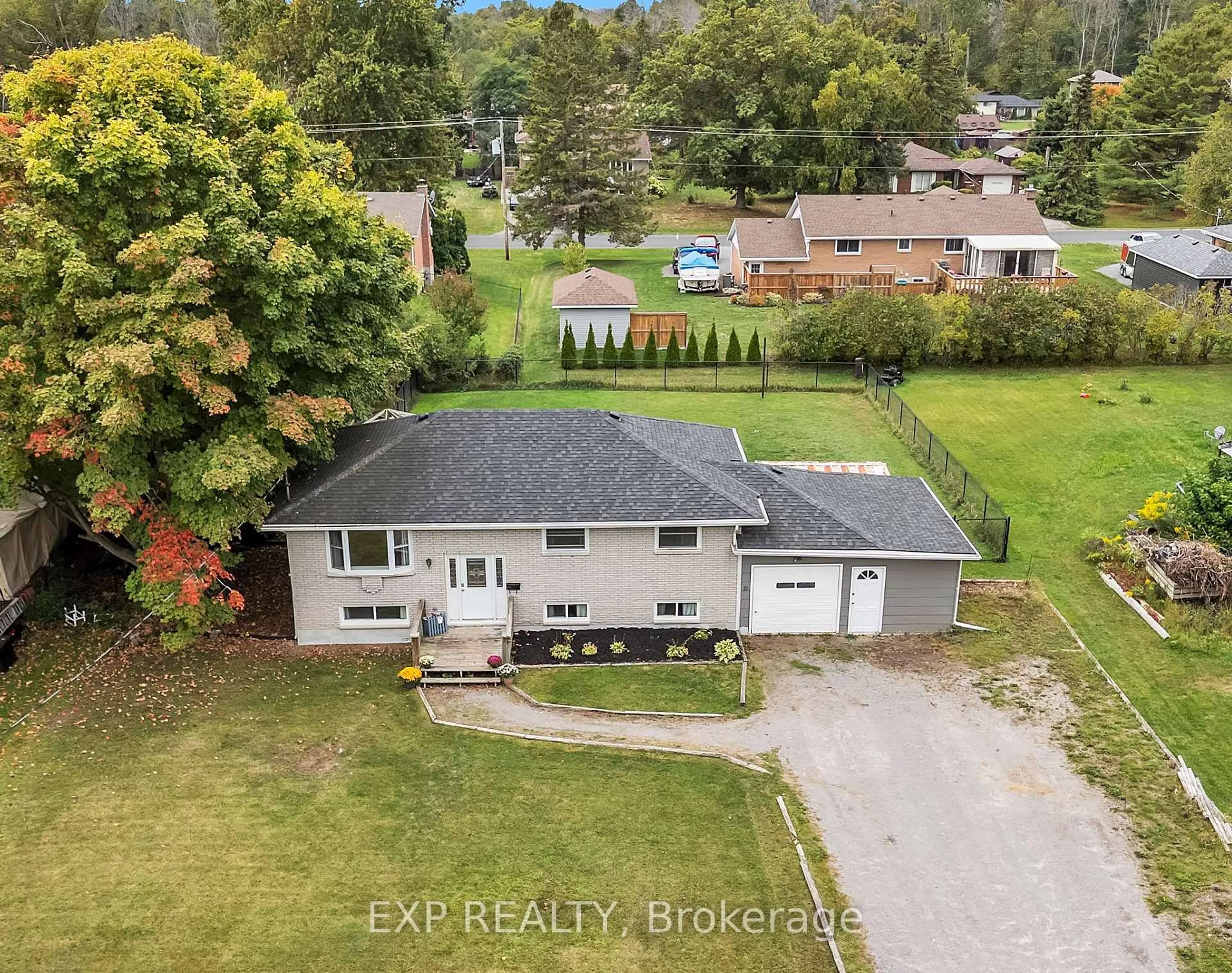 A pic from outside/outdoor area/front of a property/back of a property/a pic from drone, water/lake/river/ocean view for 249 Catalina Dr, Quinte West Ontario K8R 1C6