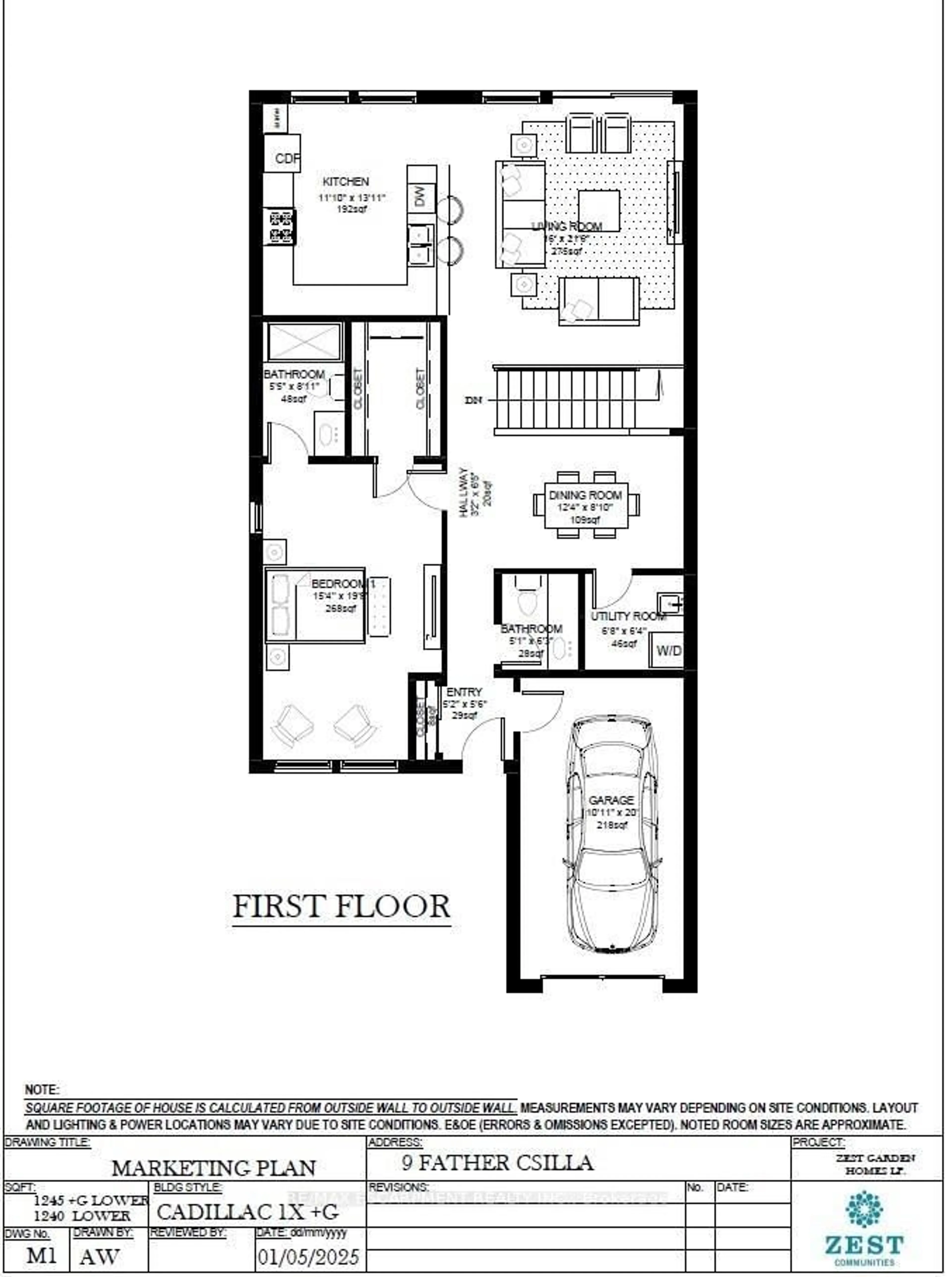 Floor plan for 9 Father Csilla Terr, Hamilton Ontario L9B 2L9