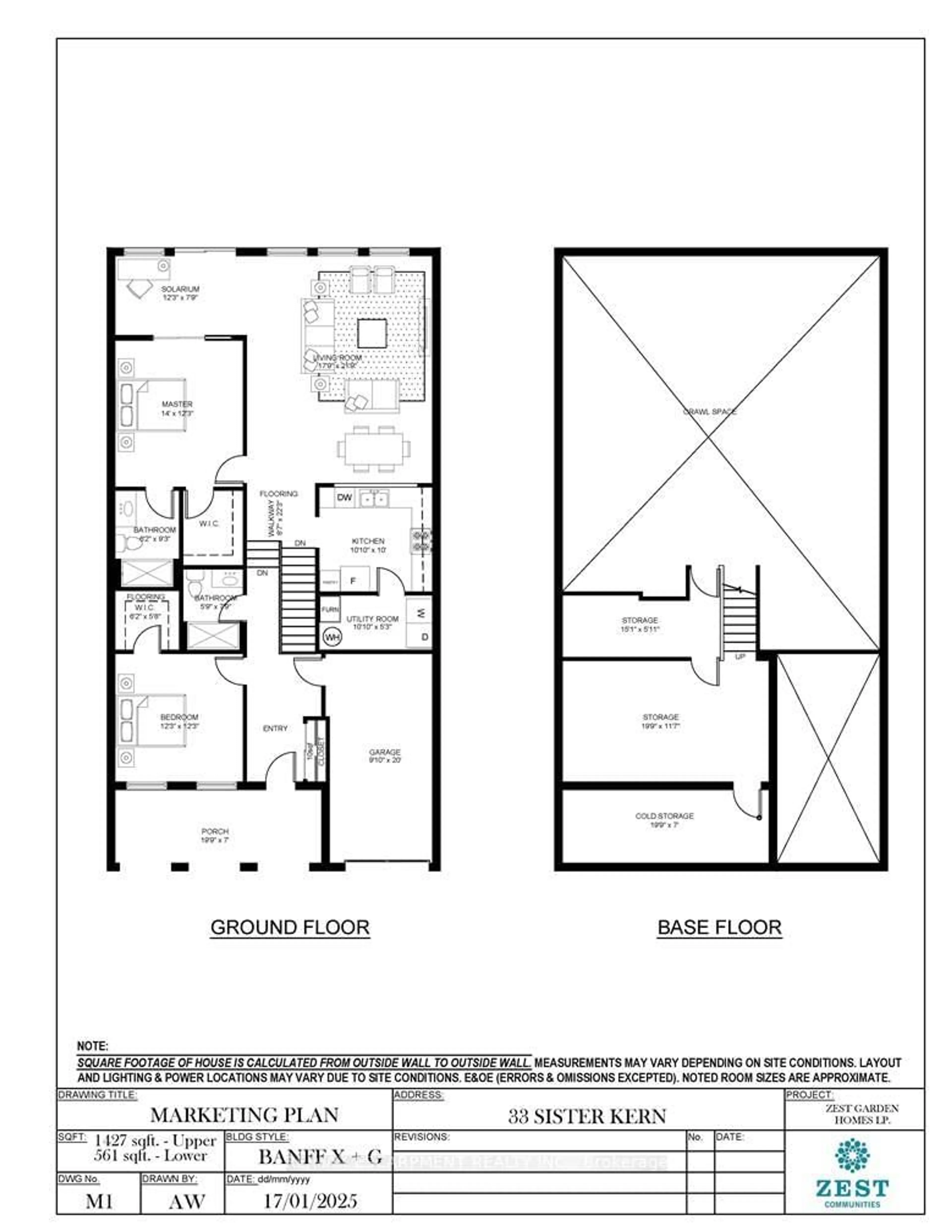 Floor plan for 33 Sister Kern Terr, Hamilton Ontario L9B 2M1