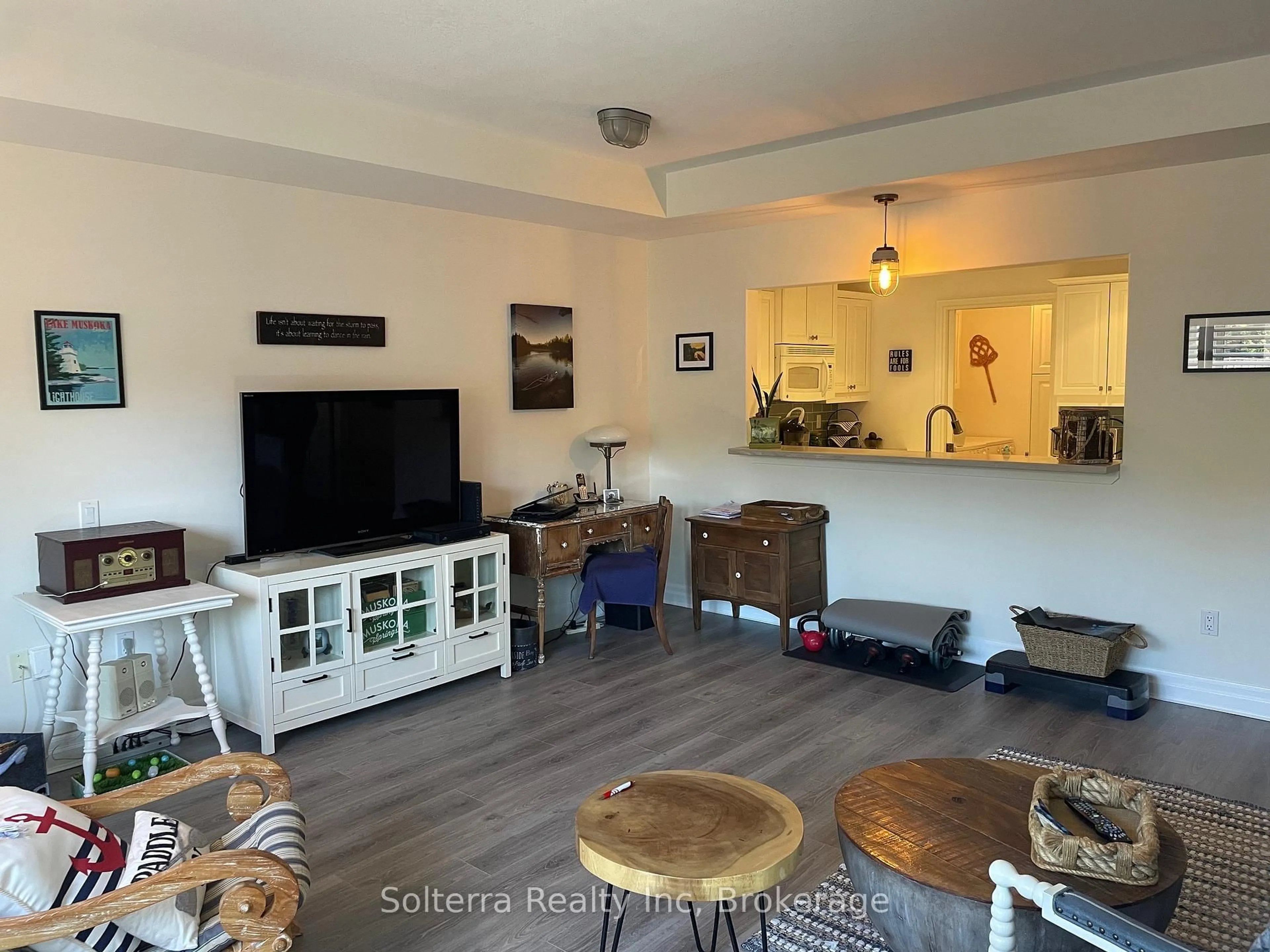 Living room with furniture, unknown for 130 Steamship Bay Rd #Unit #208, Gravenhurst Ontario P1P 1Z9
