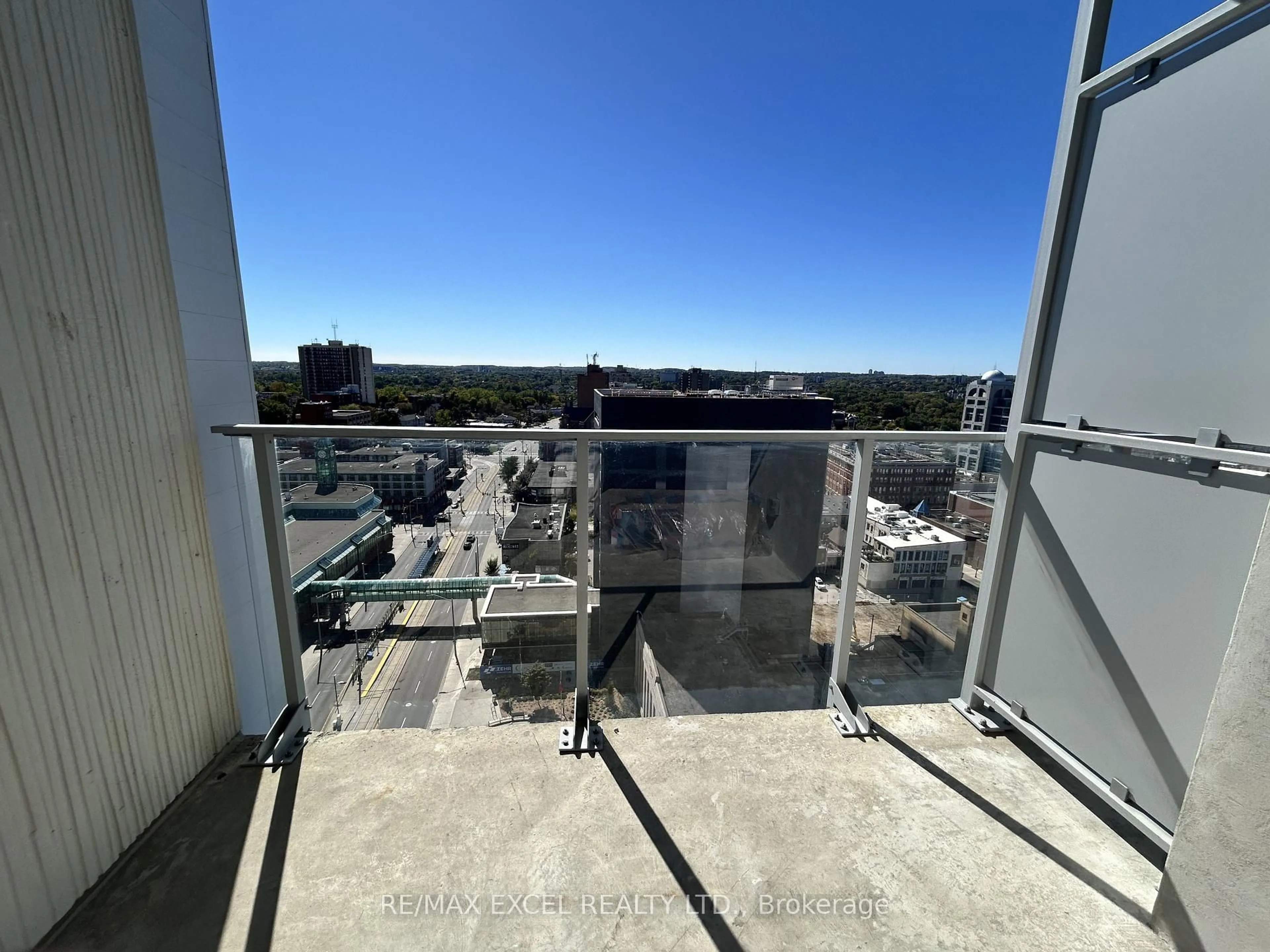Balcony in the apartment, city buildings view from balcony for 60 Frederick St #1513, Kitchener Ontario N2H 0C7
