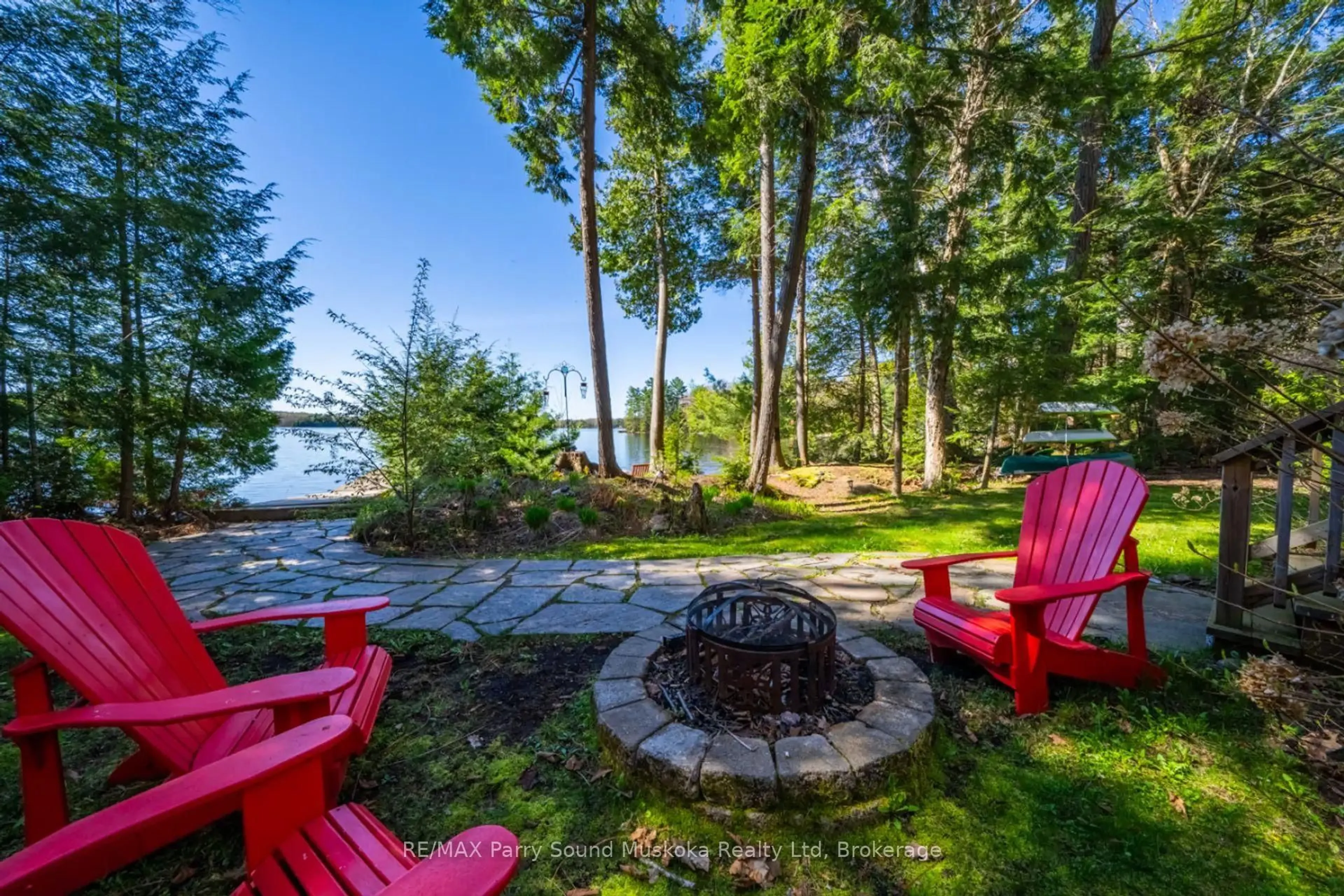 Patio, water/lake/river/ocean view for 99 Sugar Lake Rd, Seguin Ontario P2A 0B6