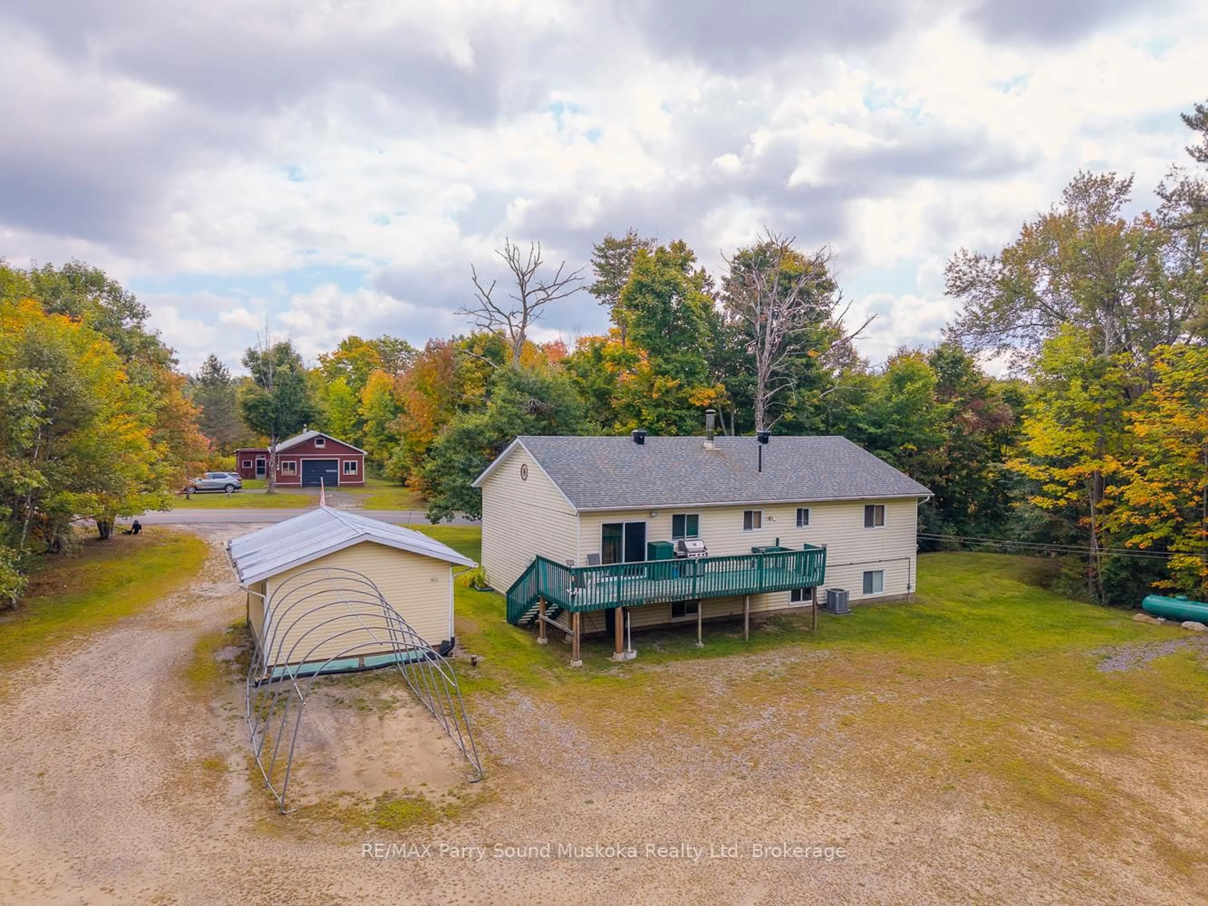 A pic from outside/outdoor area/front of a property/back of a property/a pic from drone, unknown for 59 Black Rd, Seguin Ontario P2A 2W8