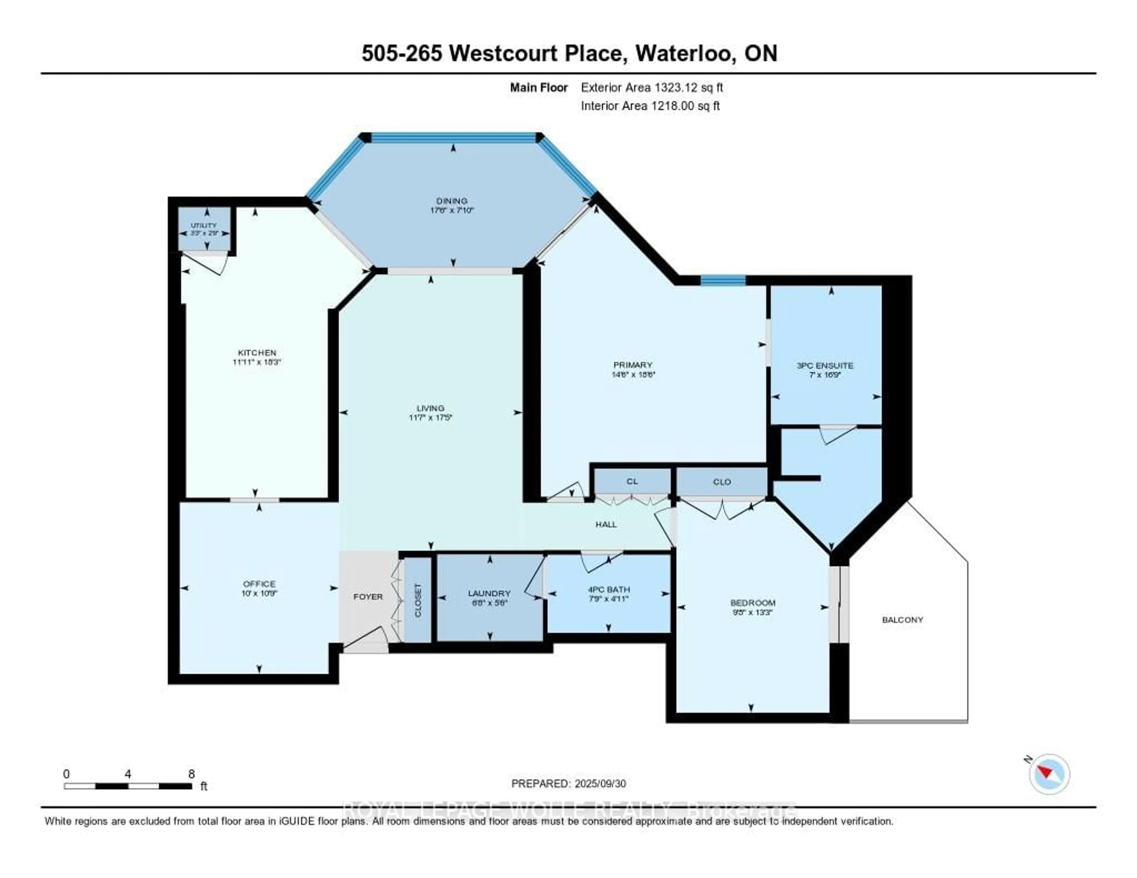 Floor plan for 265 Westcourt Pl #505, Waterloo Ontario N2L 6E4