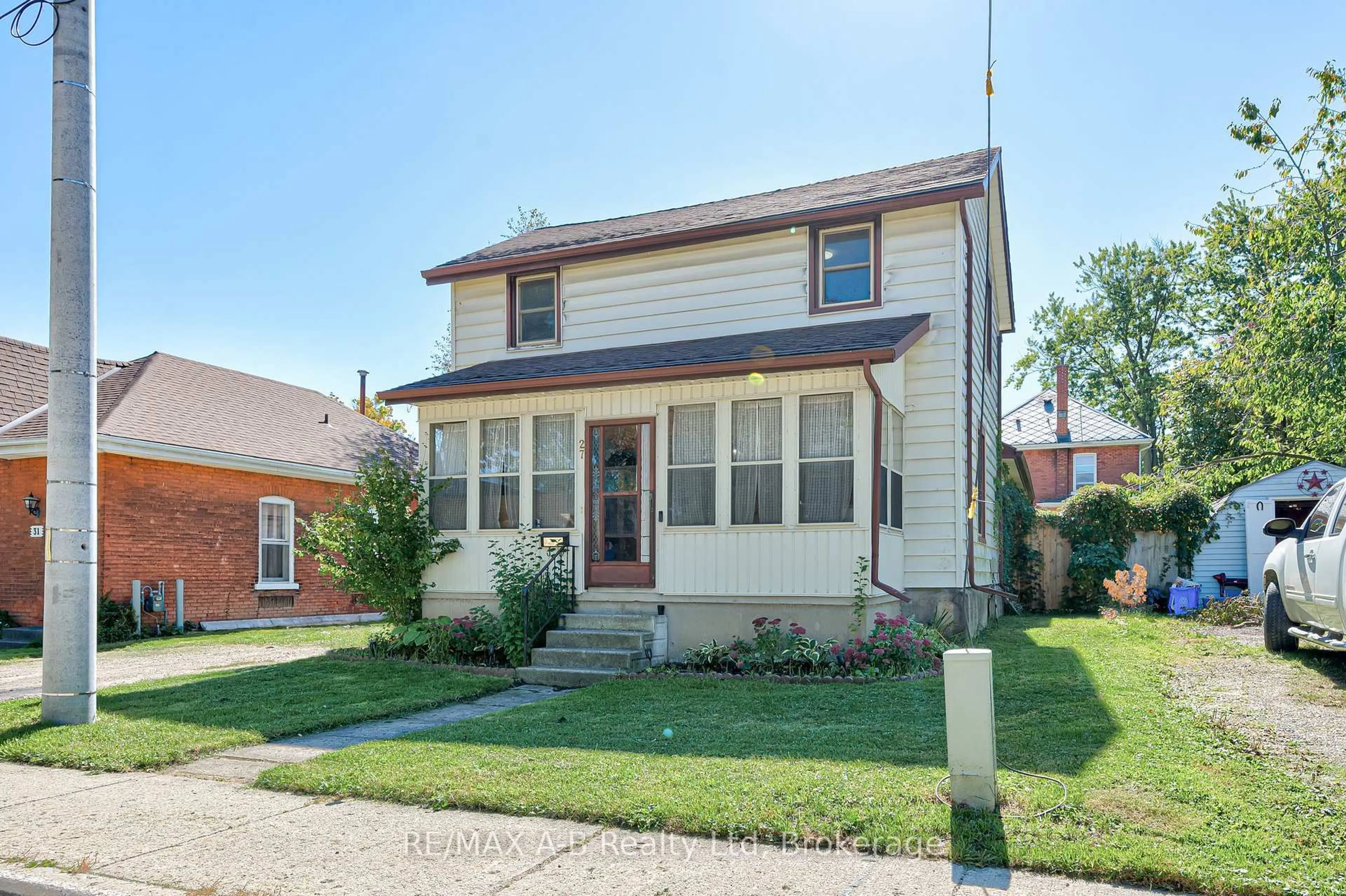 Home with brick exterior material, street for 27 Brant St, Stratford Ontario N5A 3X1