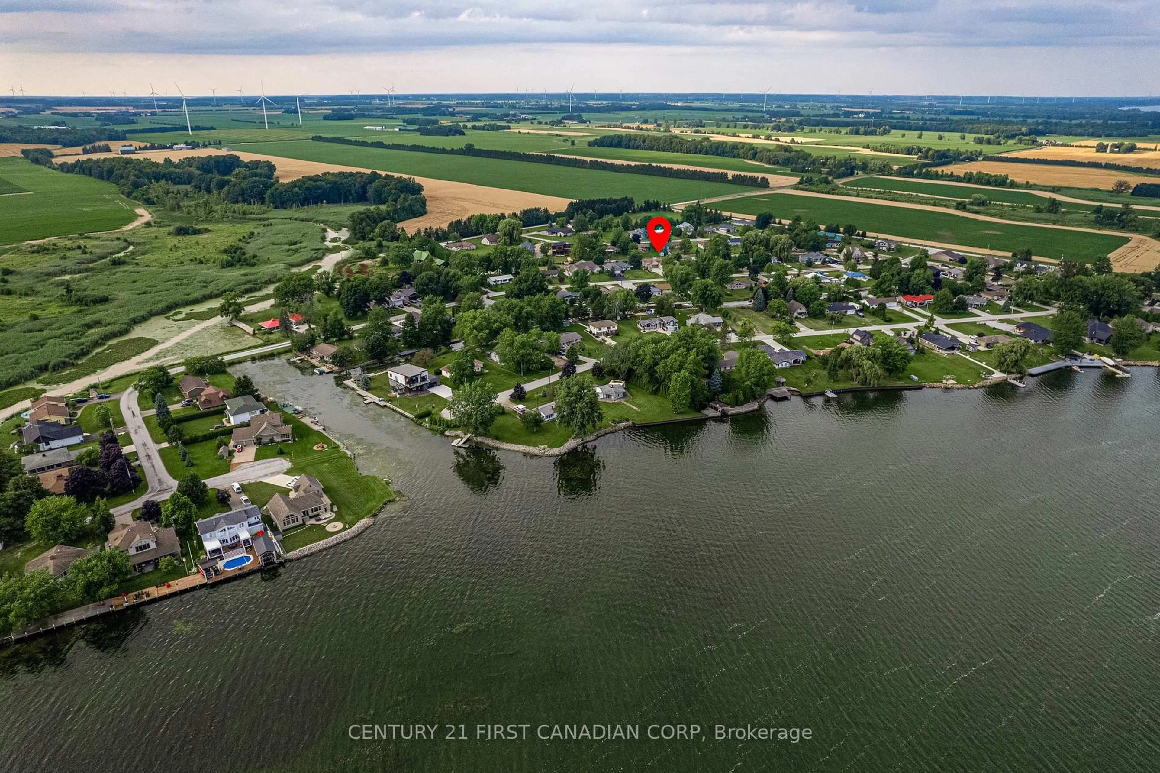 A pic from outside/outdoor area/front of a property/back of a property/a pic from drone, water/lake/river/ocean view for 11507 Lagonda Way, Chatham-Kent Ontario N0P 1X0