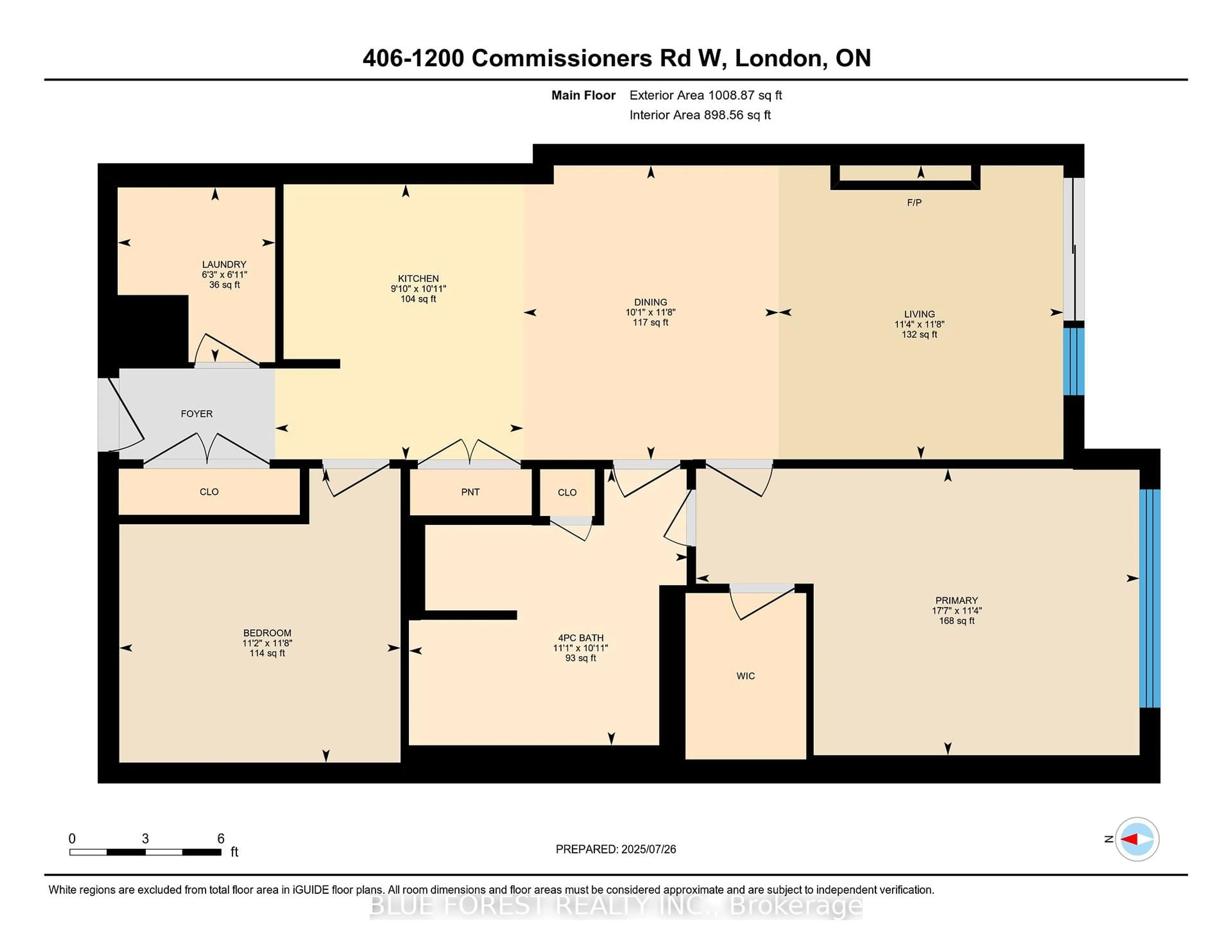 Floor plan for 1200 Commissioners Rd #406, London South Ontario N6K 0J7