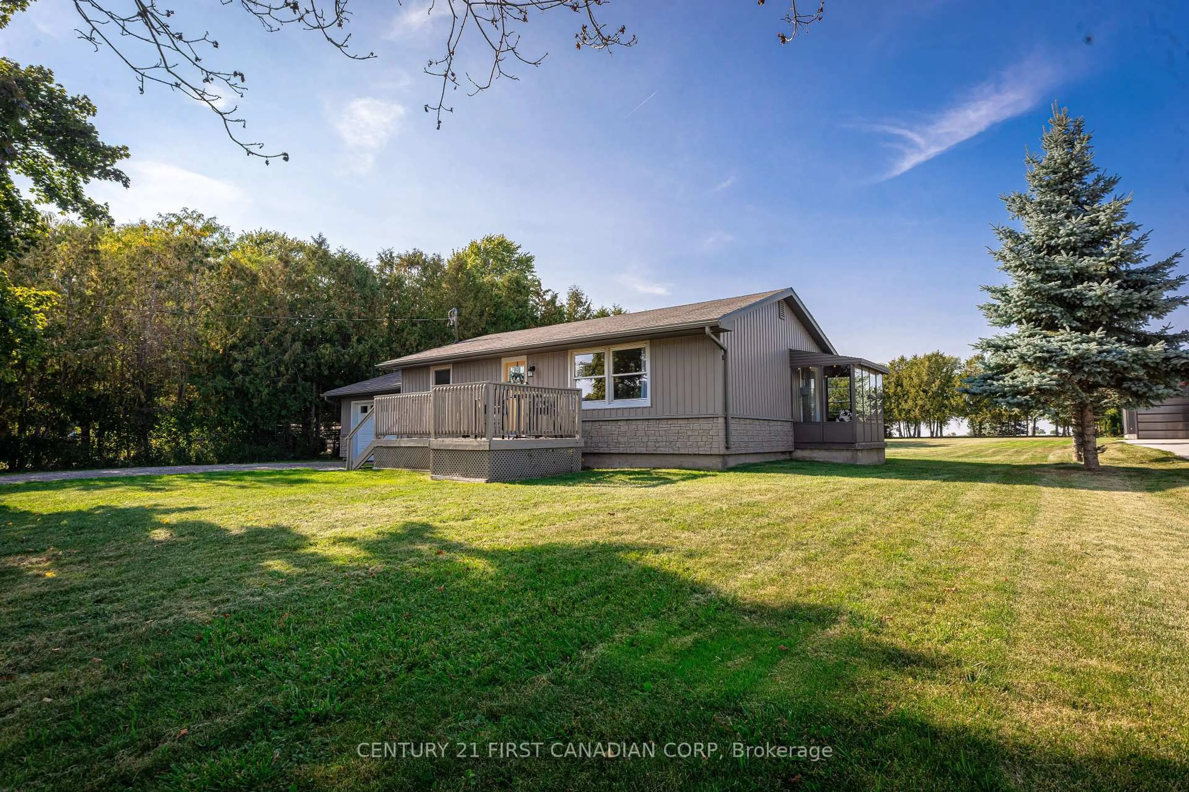 A pic from outside/outdoor area/front of a property/back of a property/a pic from drone, water/lake/river/ocean view for 6170 William St, Lucan Biddulph Ontario N0M 2J0