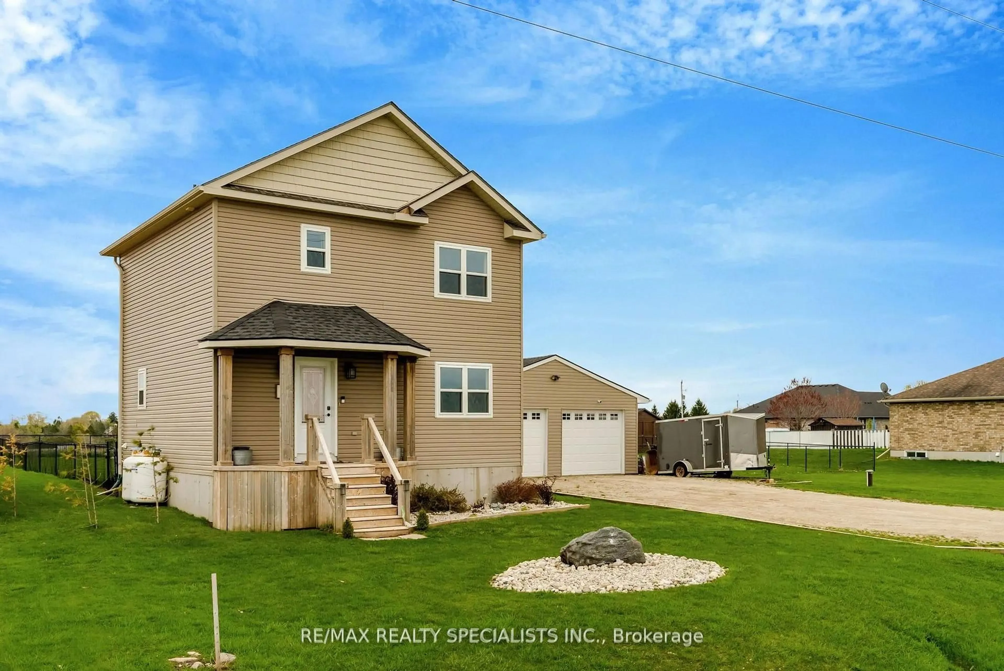 Home with vinyl exterior material, street for 1076 Brussels Line, Howick Ontario N0G 2X0