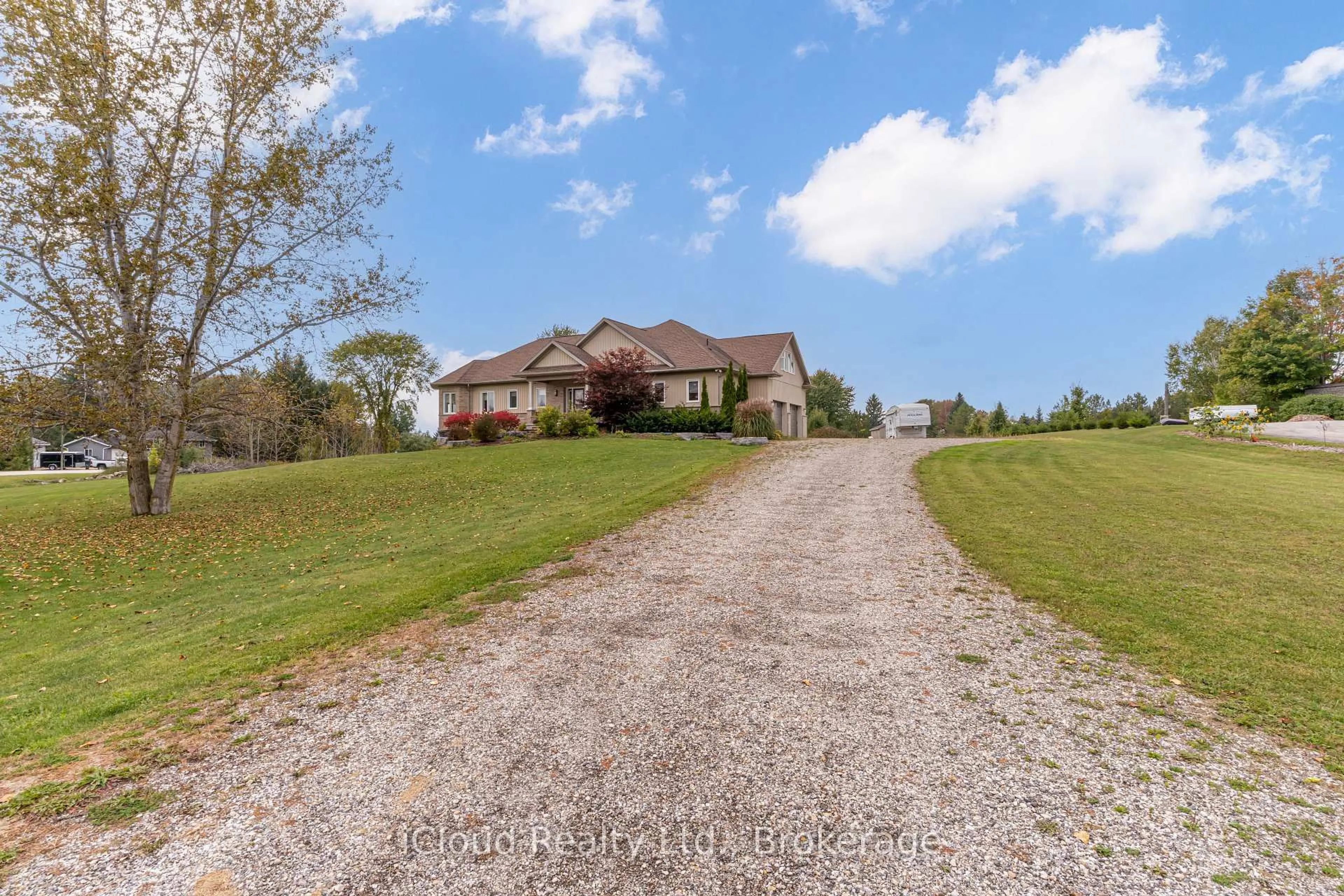 A pic from outside/outdoor area/front of a property/back of a property/a pic from drone, street for 16 Highland Rd, Minto Ontario N0G 1M0