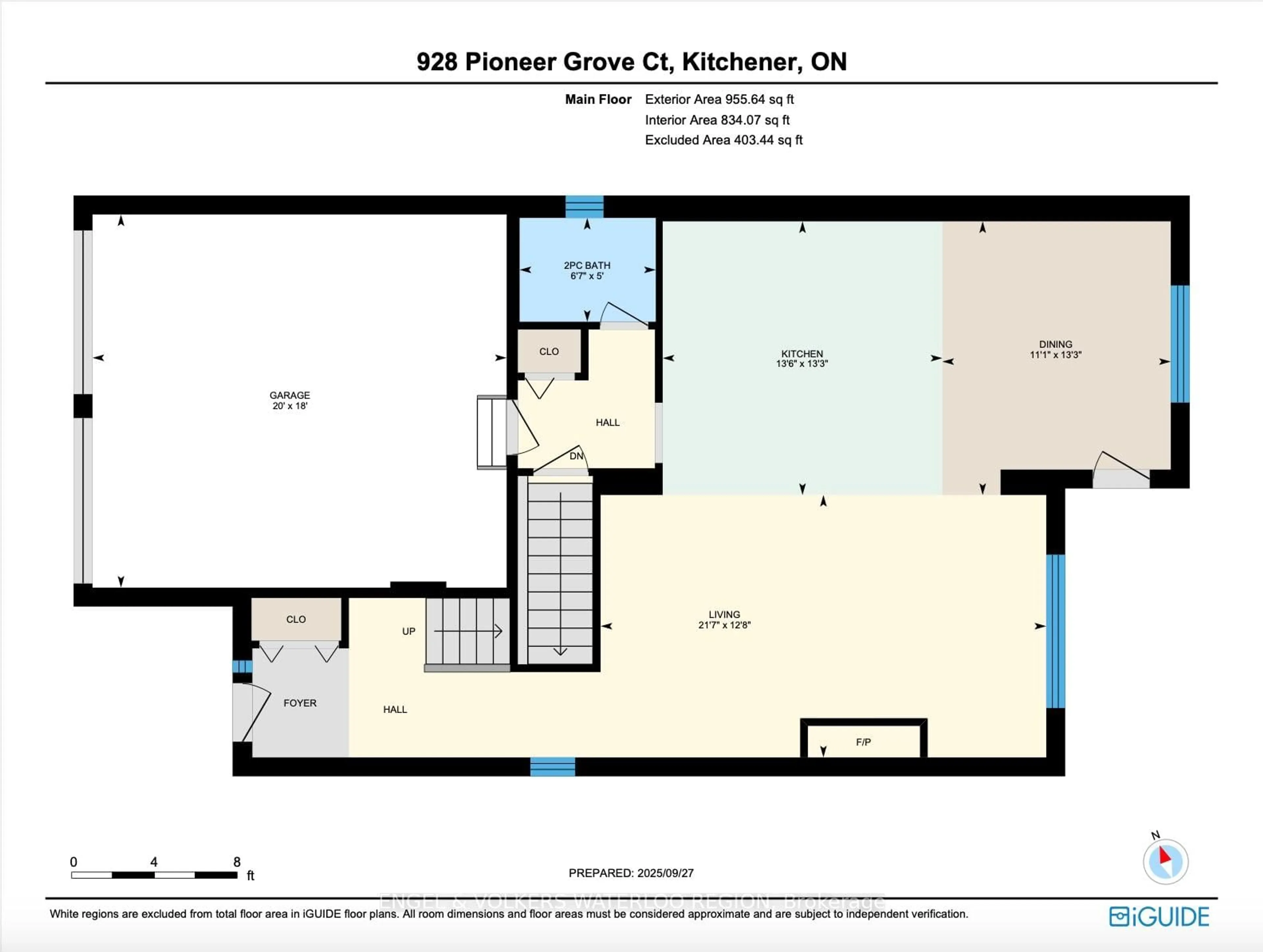 Floor plan for 928 Pioneer Grove Crt, Kitchener Ontario N2P 0B2
