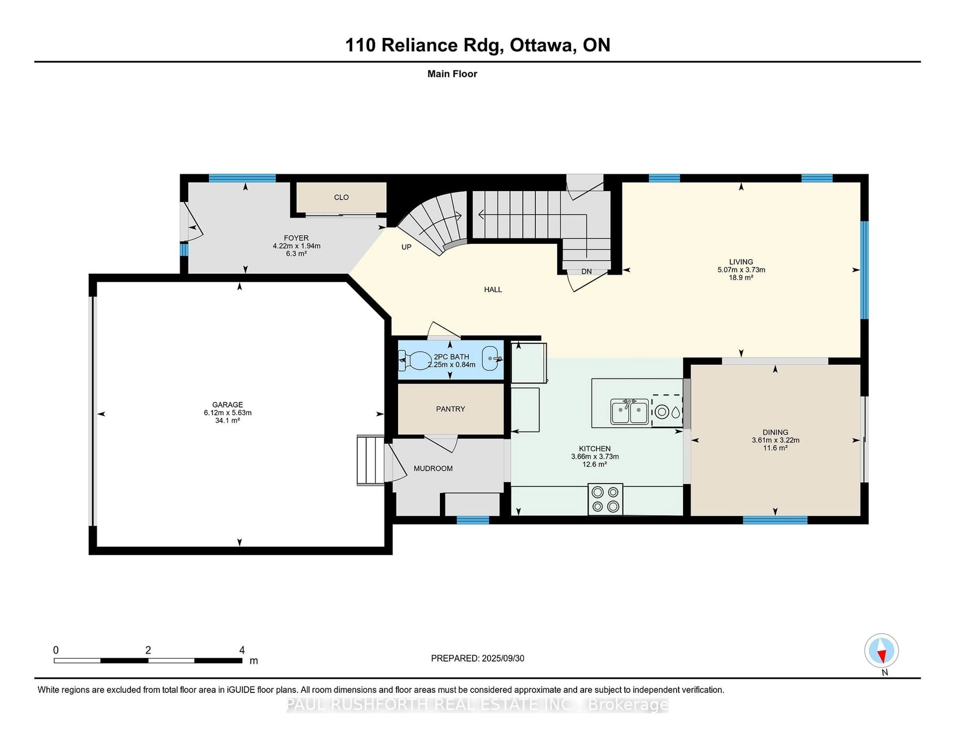 Floor plan for 110 Reliance Rdge, Ottawa Ontario K2V 0R5