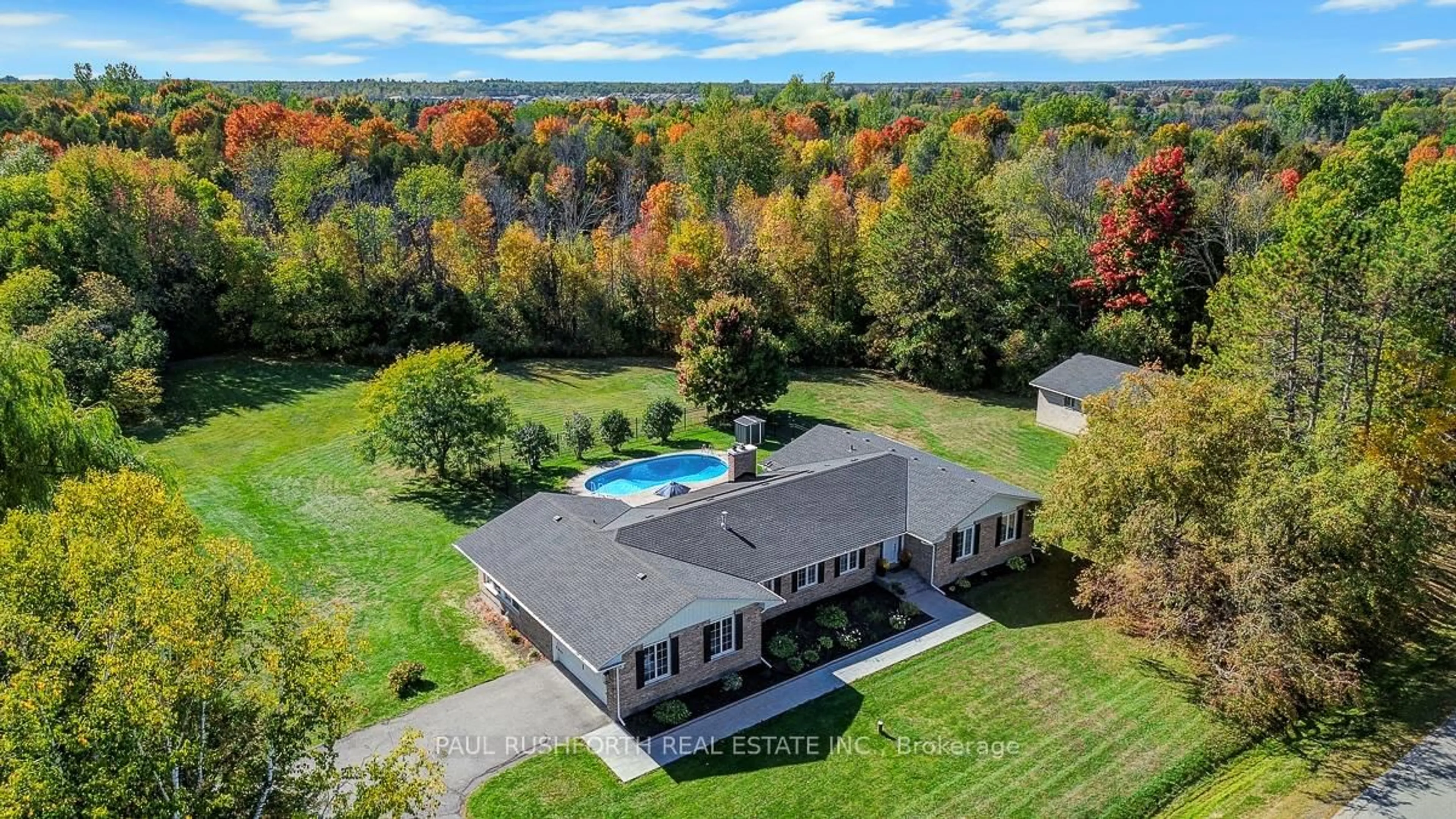A pic from outside/outdoor area/front of a property/back of a property/a pic from drone, water/lake/river/ocean view for 15 Richland Dr, Richmond Ontario K0A 2Z0
