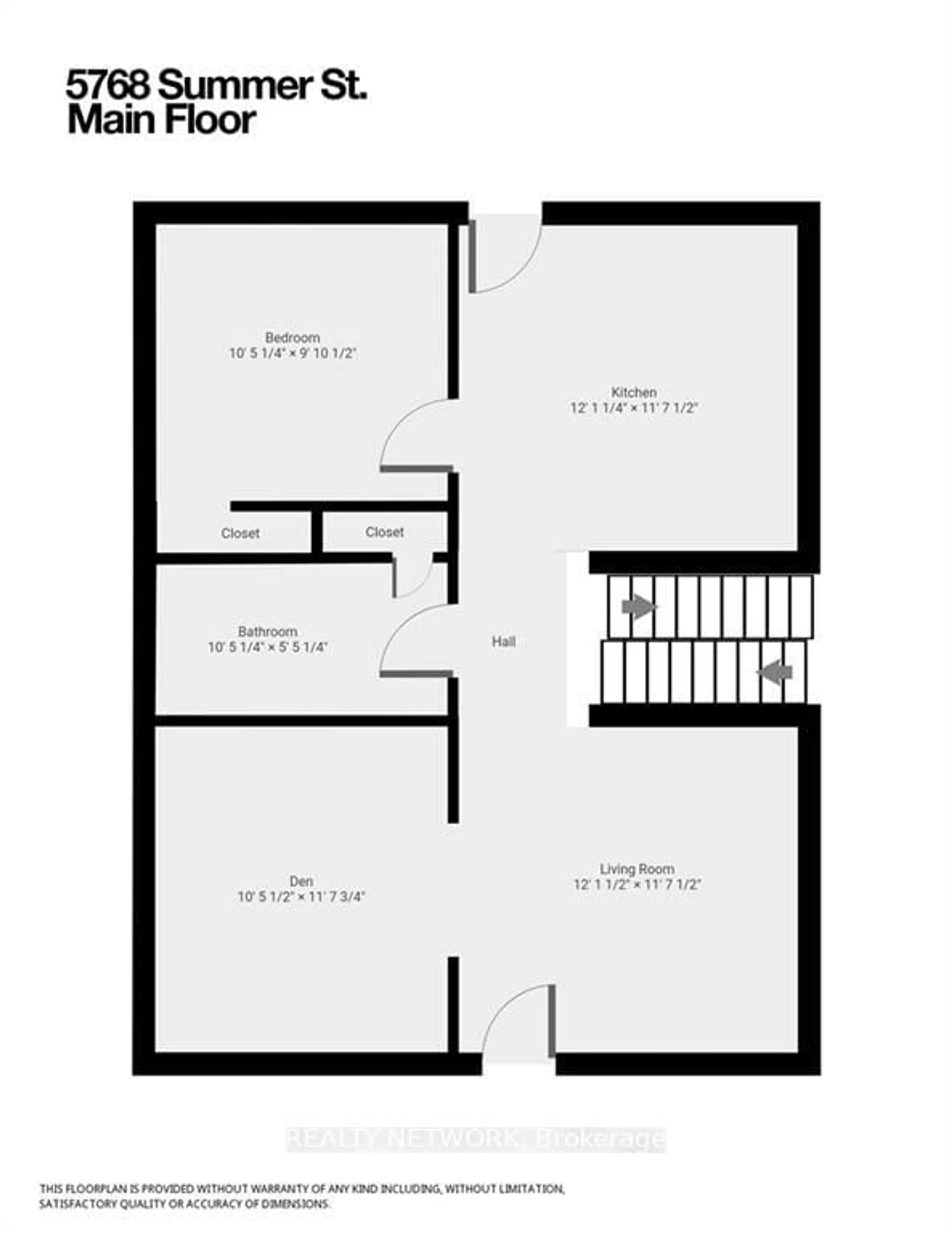 Floor plan for 5768 Summer St, Niagara Falls Ontario L2G 1M2