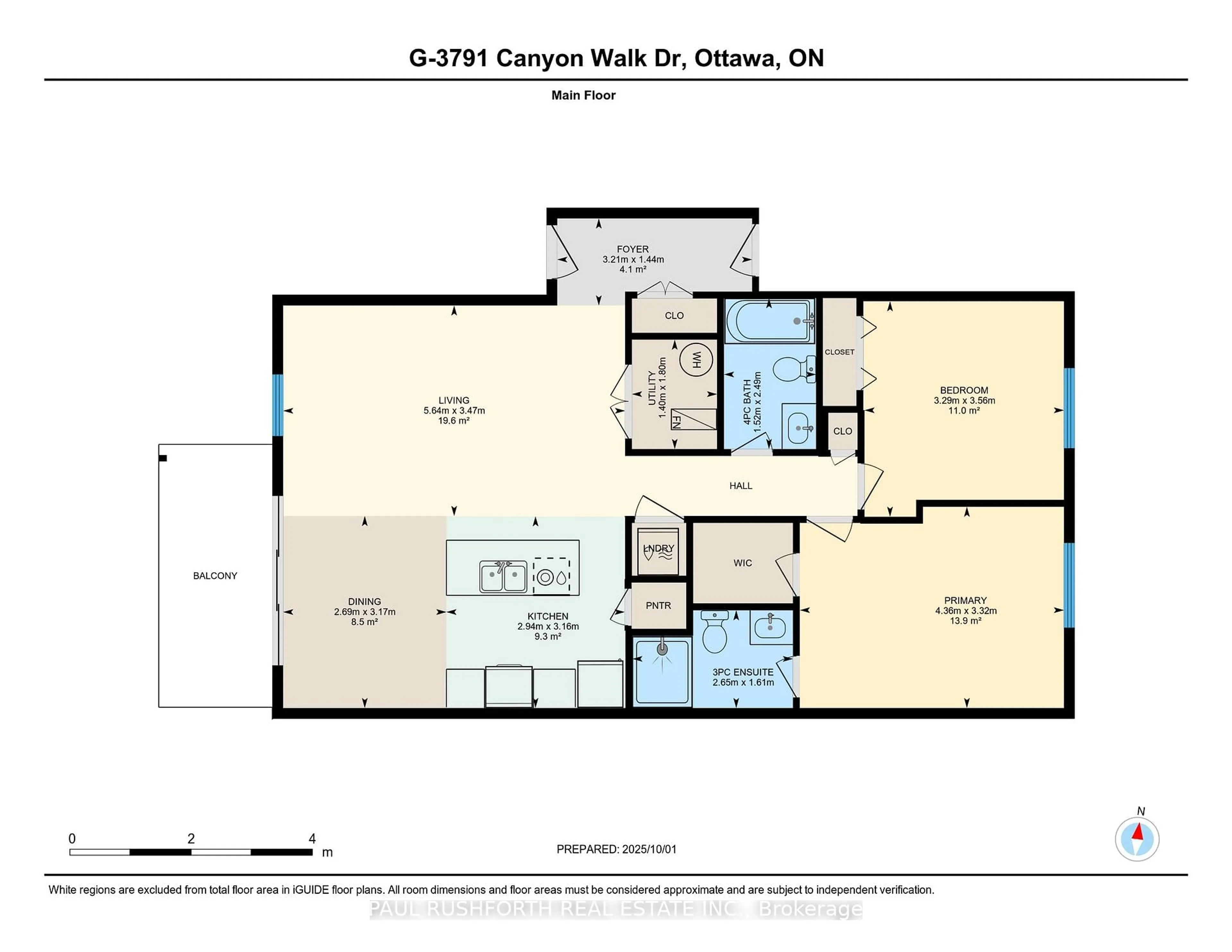 Floor plan for 3791 Canyon Walk Dr #G, Ottawa Ontario K1V 2M4