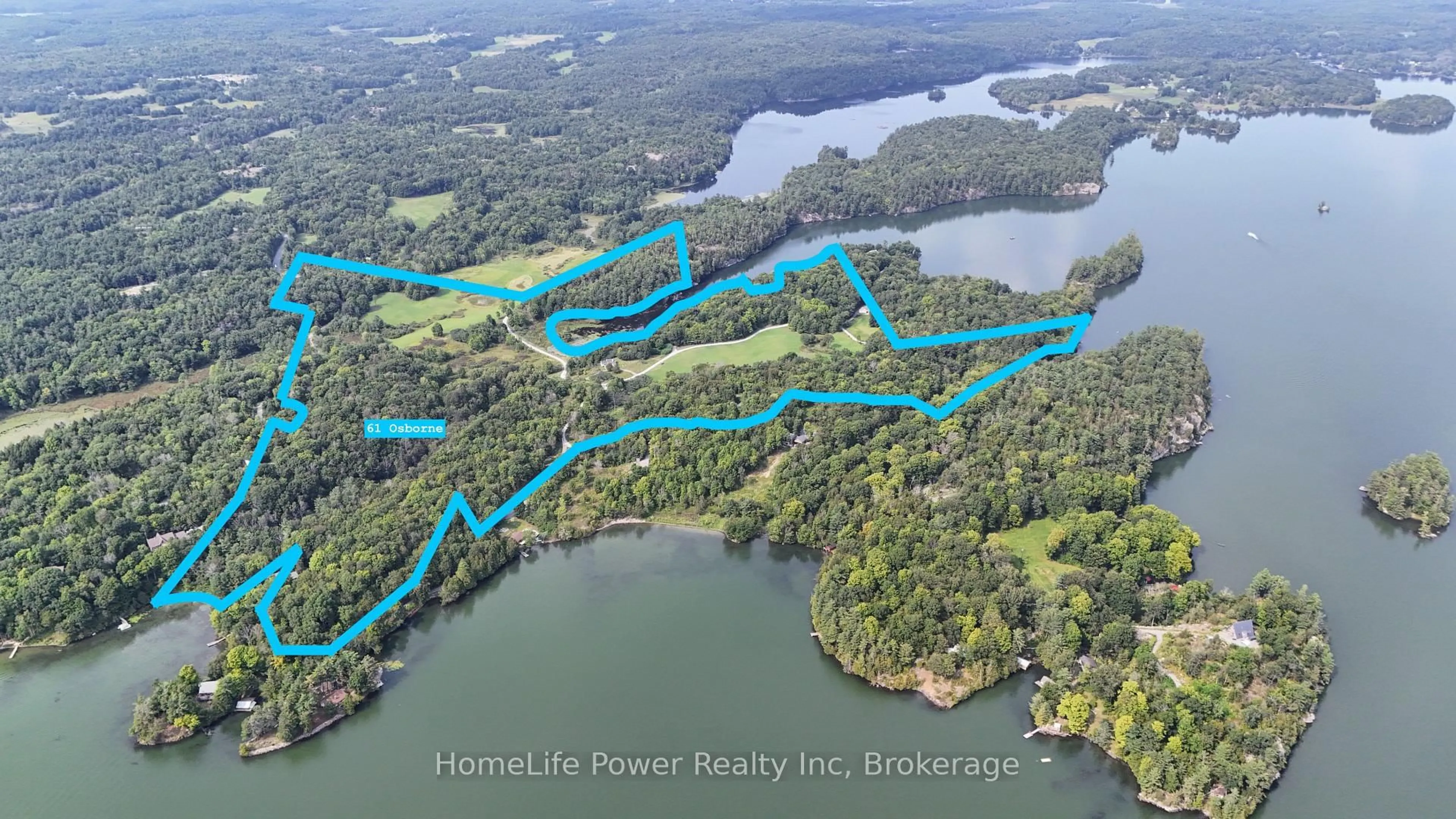 A pic from outside/outdoor area/front of a property/back of a property/a pic from drone, water/lake/river/ocean view for 61 Osborne Lane, Battersea Ontario K0H 1H0