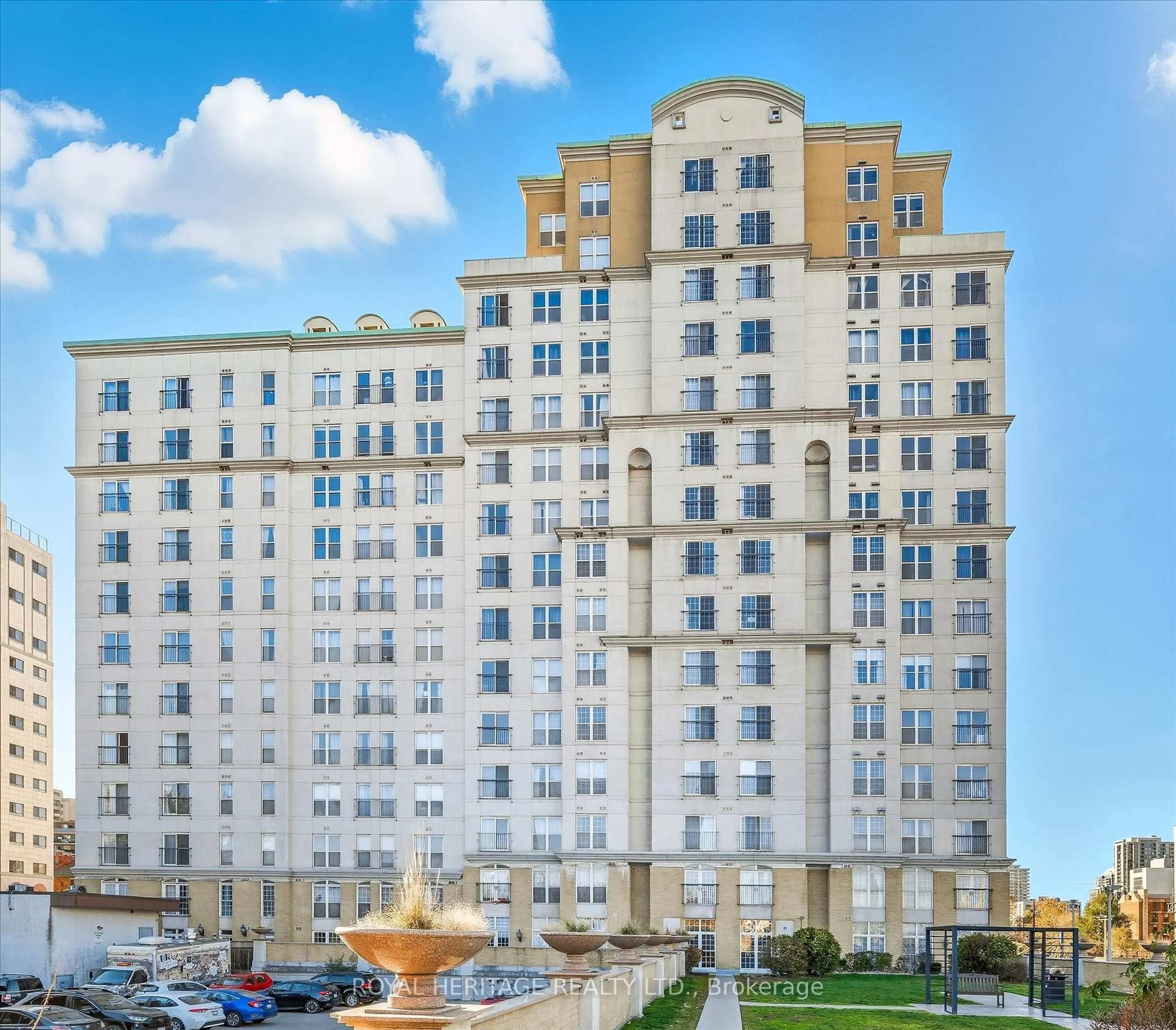 A pic from outside/outdoor area/front of a property/back of a property/a pic from drone, city buildings view from balcony for 135 James St #615, Hamilton Ontario L8P 2Z6
